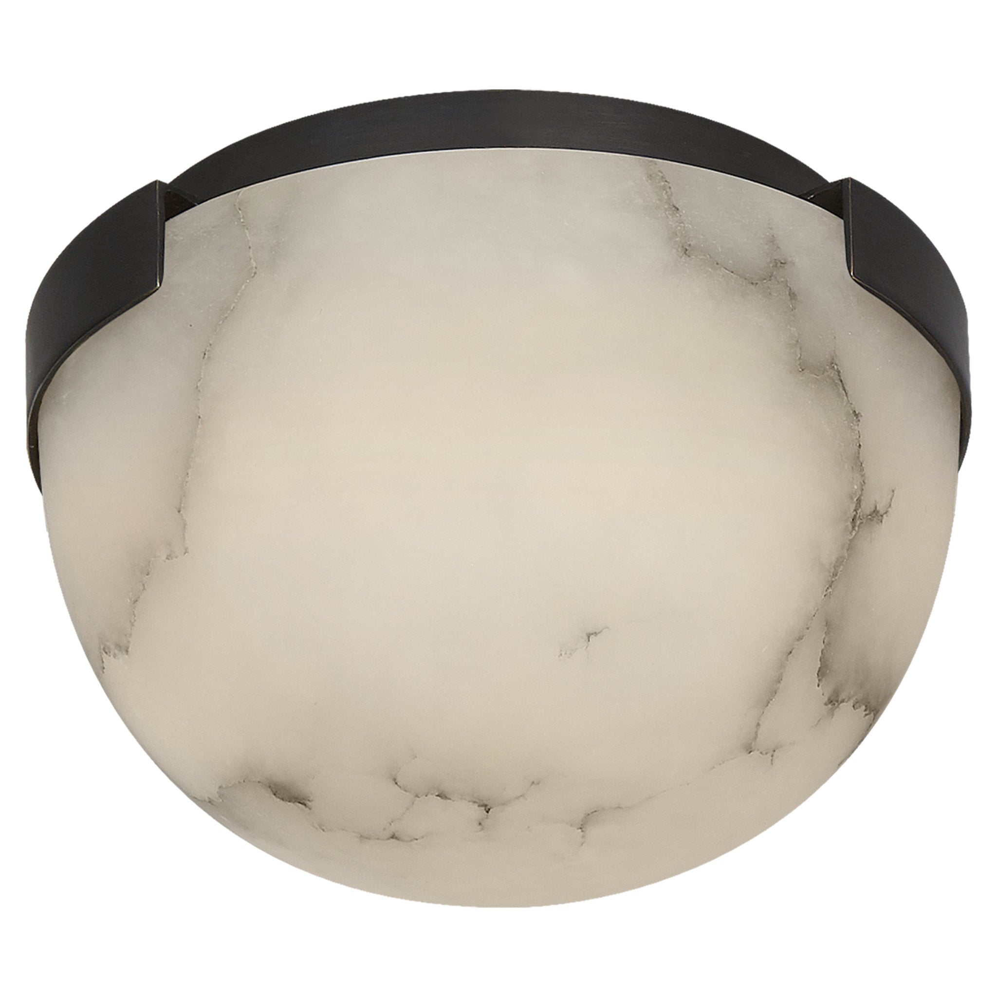 Kelly Wearstler Melange 5" Solitaire Flush Mount in Bronze with Alabaster Shade Ceiling Light W5" x H3.5"