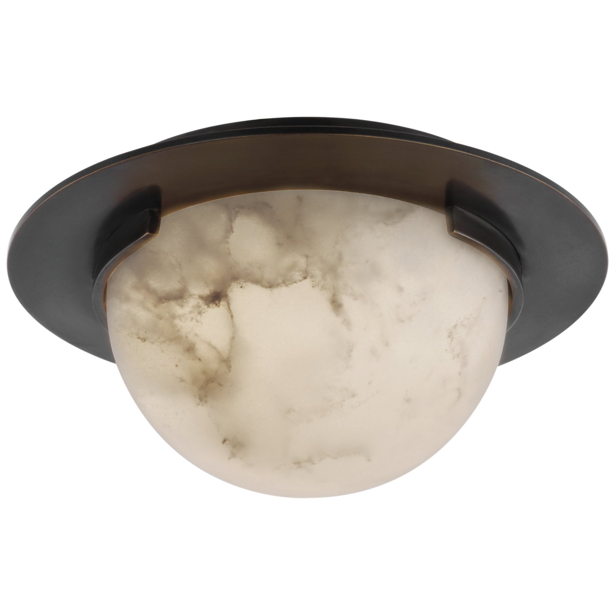 Kelly Wearstler Melange 6" Solitaire Flush Mount in Bronze with Alabaster Ceiling Light W6" x H3"