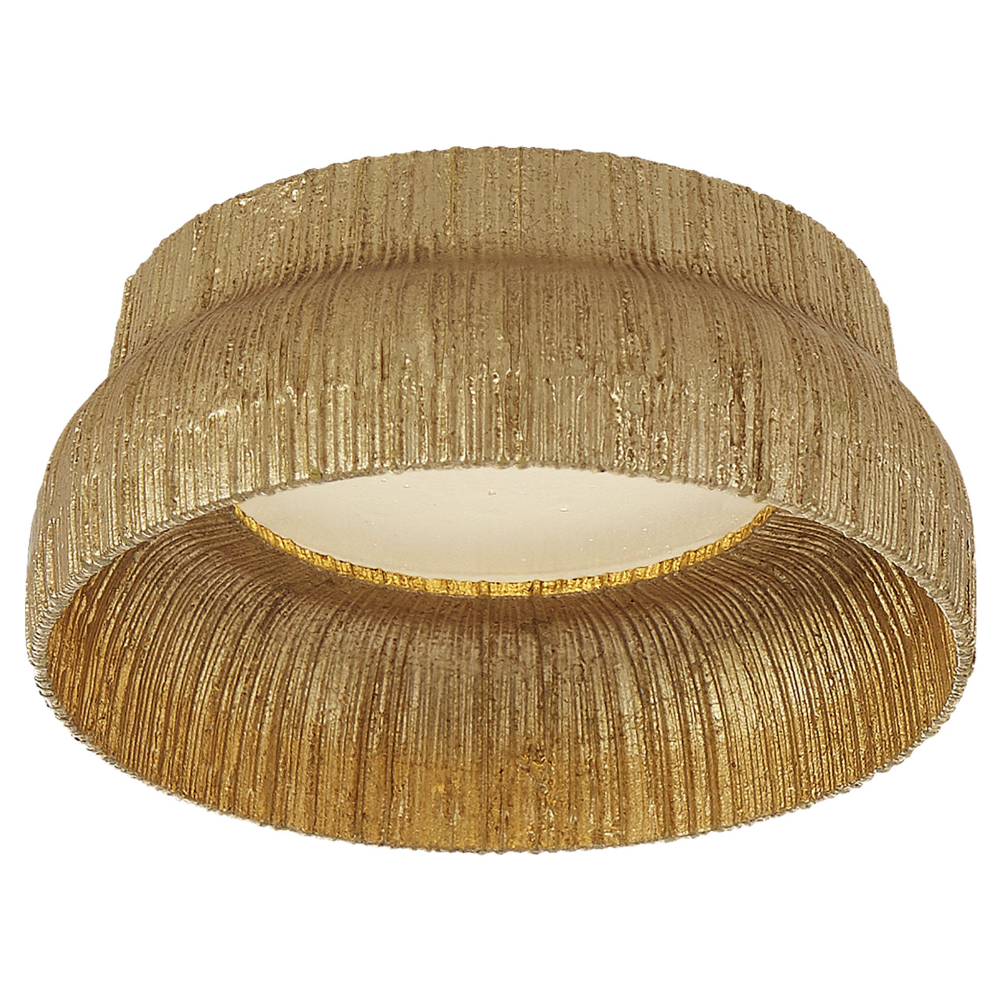 Kelly Wearstler Utopia 5" Solitaire Flush Mount in Gild with Fractured Glass Trim Ceiling Light W5" x H2"