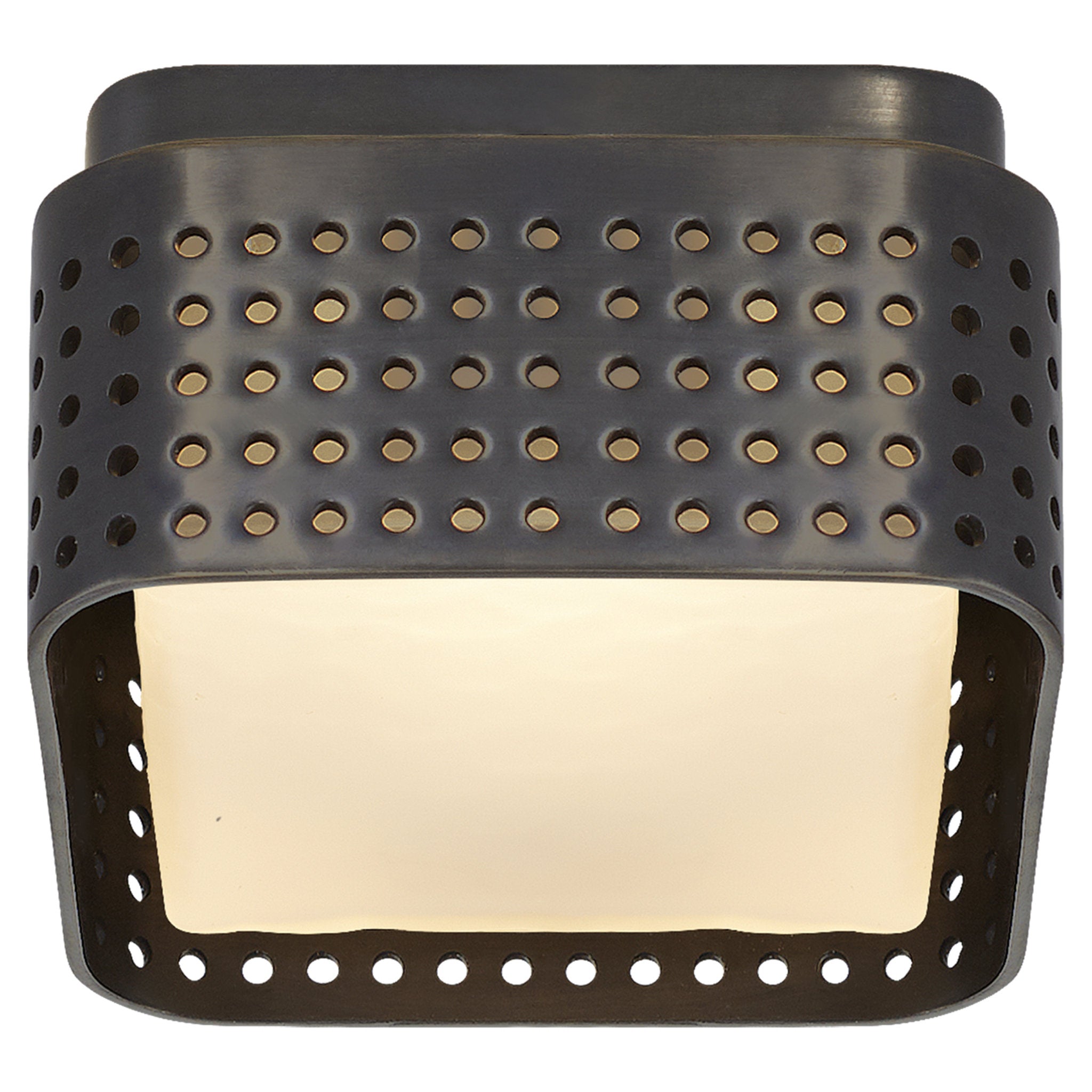 Kelly Wearstler Precision 4.5" Solitaire Flush Mount in Bronze with Clouded Glass Ceiling Light W4.5" x H2.5"
