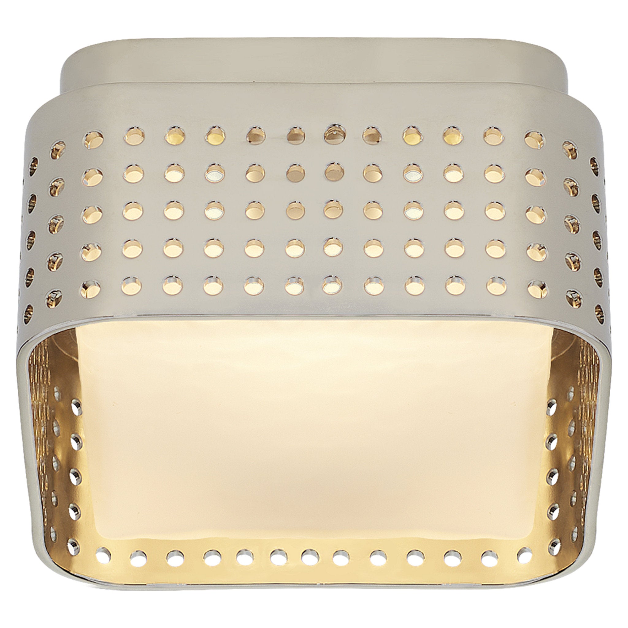 Kelly Wearstler Precision 4.5" Solitaire Flush Mount in Polished Nickel with Clouded Glass Ceiling Light W4.5" x H2.5"