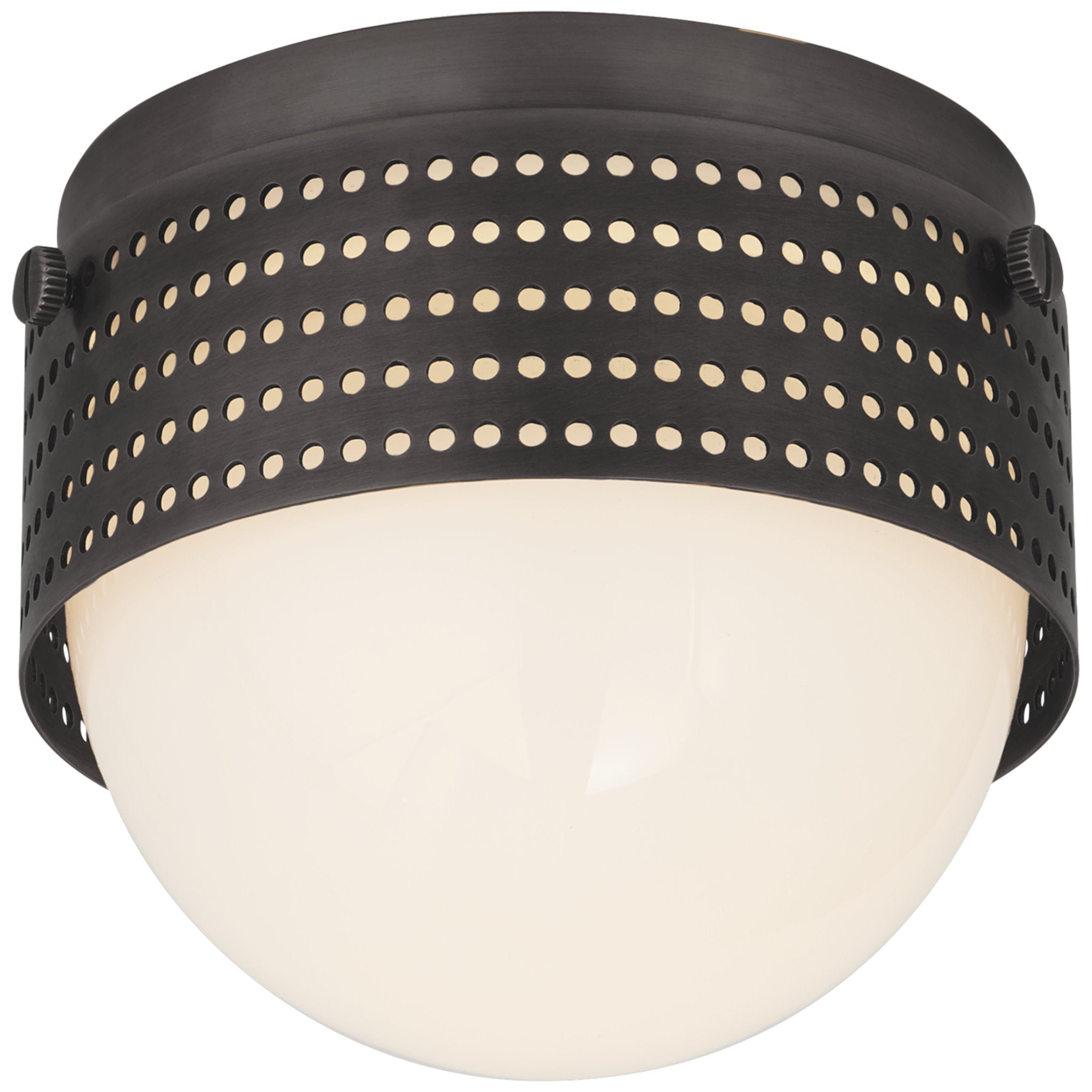 Kelly Wearstler Precision 4.5" Solitaire in Bronze with White Glass Ceiling Light W4.75" x H4"
