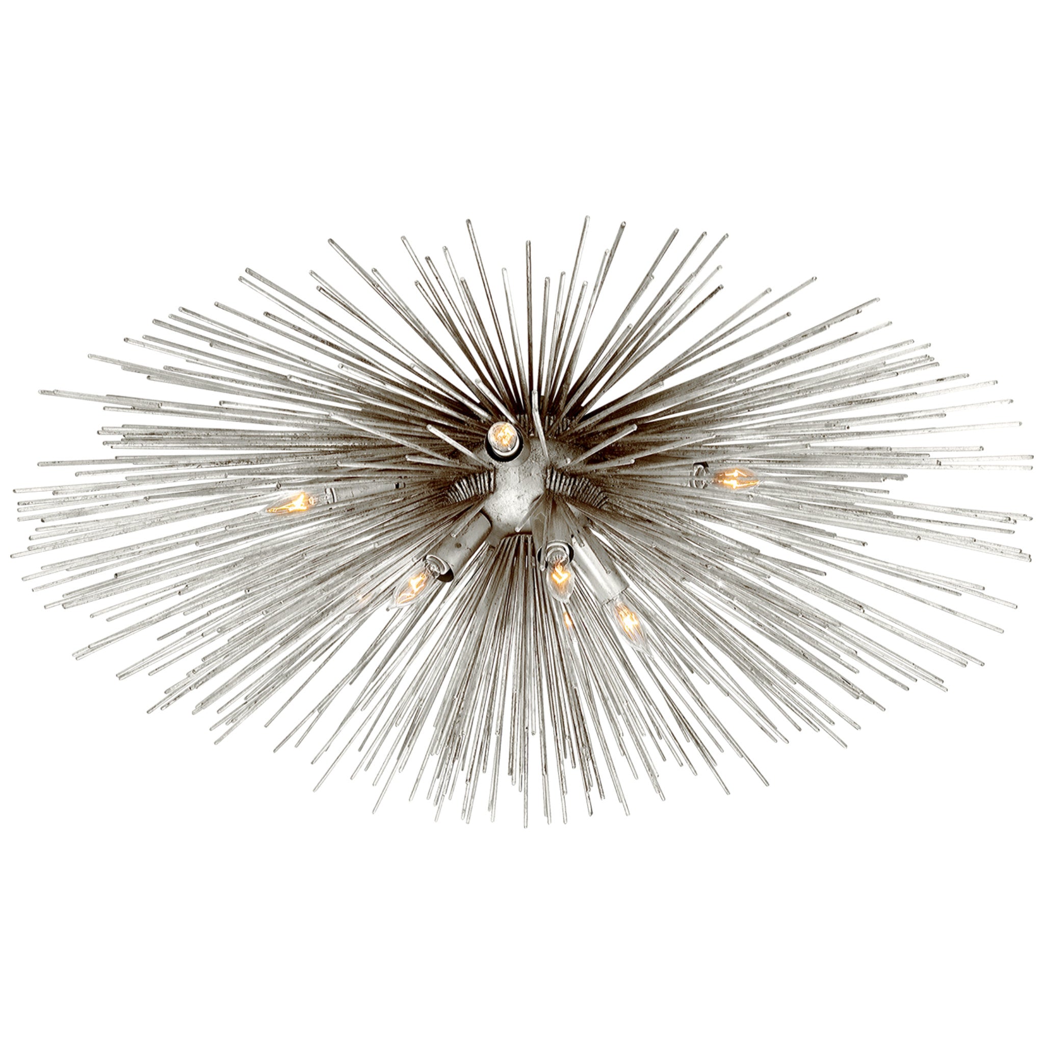 Kelly Wearstler Strada Large Flush Mount in Burnished Silver Leaf Ceiling Light W40" x H14.5"