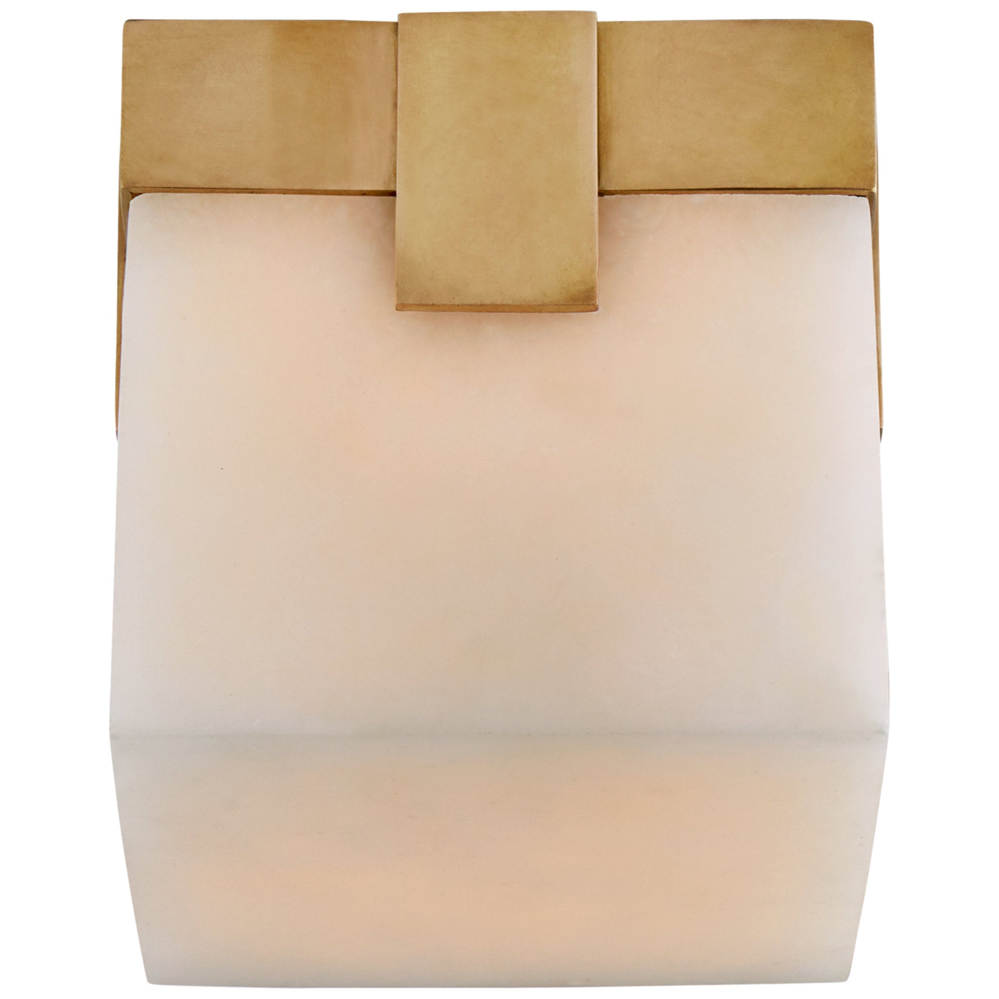 Kelly Wearstler Covet 4.75" Solitaire Flush Mount in Antique-Burnished Brass with Alabaster Ceiling Light W4.75" x H4.5"