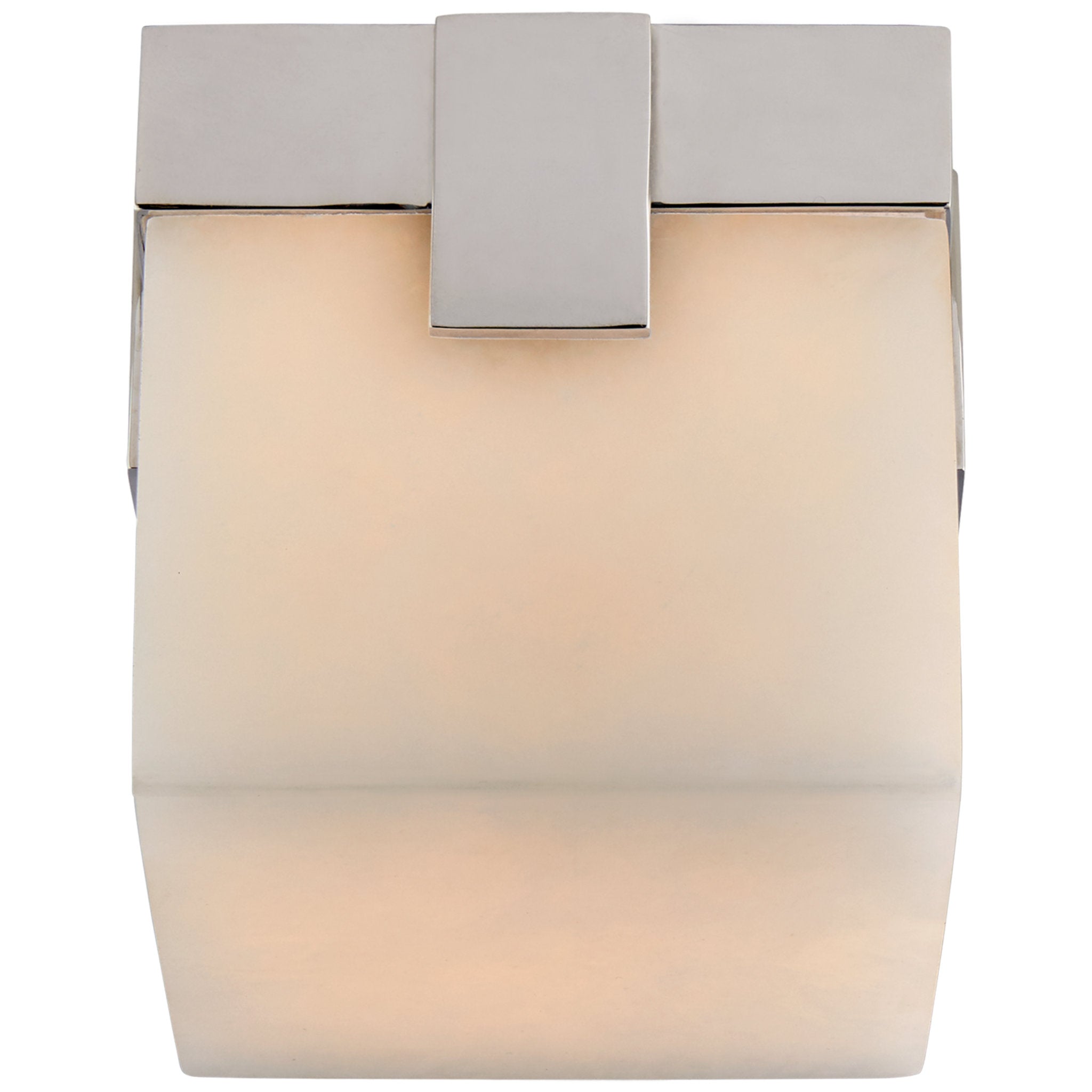 Kelly Wearstler Covet 4.75" Solitaire Flush Mount in Polished Nickel with Alabaster Ceiling Light W4.75" x H4.5"