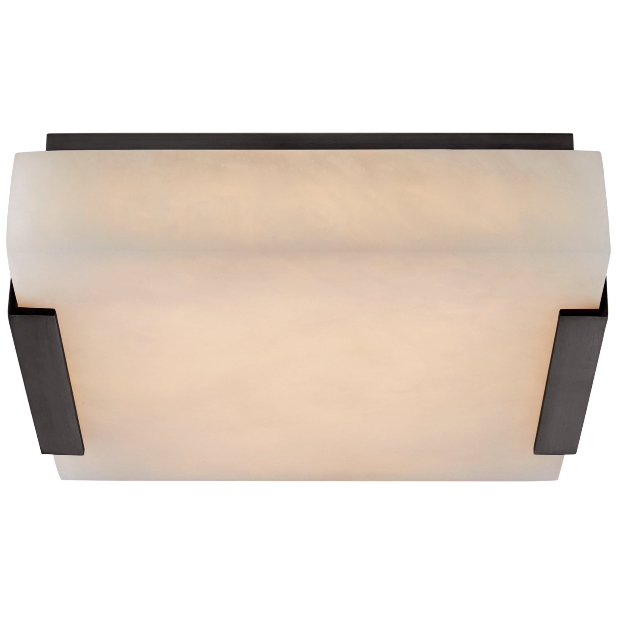 Kelly Wearstler Covet Small Flush Mount in Bronze with Alabaster Ceiling Light W8.25" x H2.25"