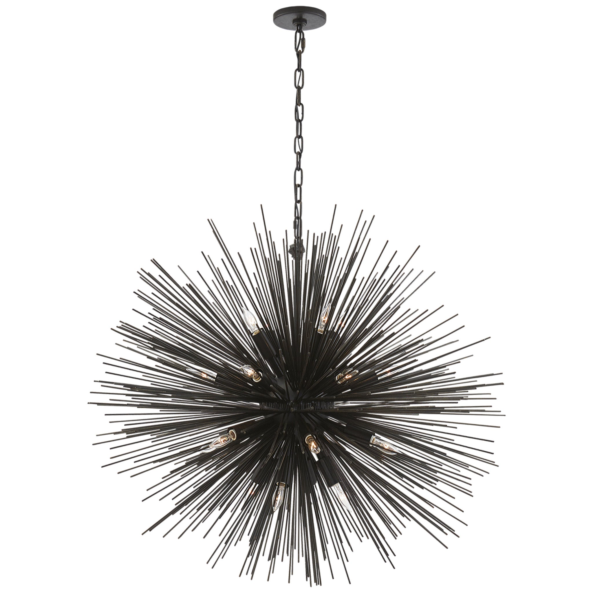 Kelly Wearstler Strada Large Round Chandelier in Aged Iron Ceiling Light W40.25" x H40.75"