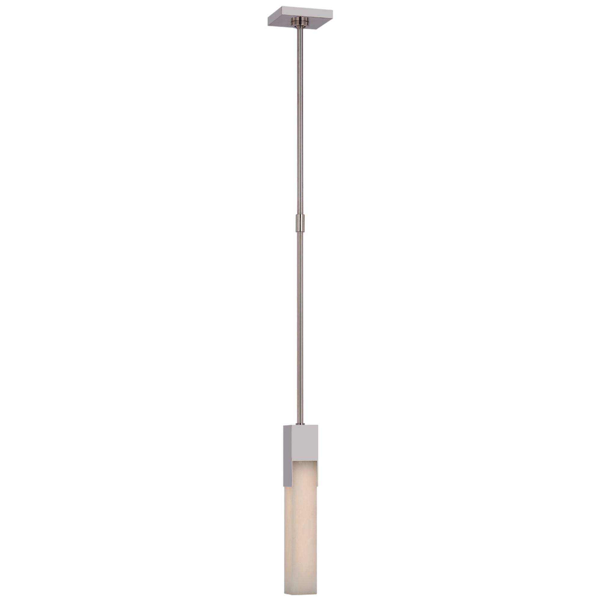 Kelly Wearstler Covet Mini Pendant in Polished Nickel with Alabaster Ceiling Light W2.25"