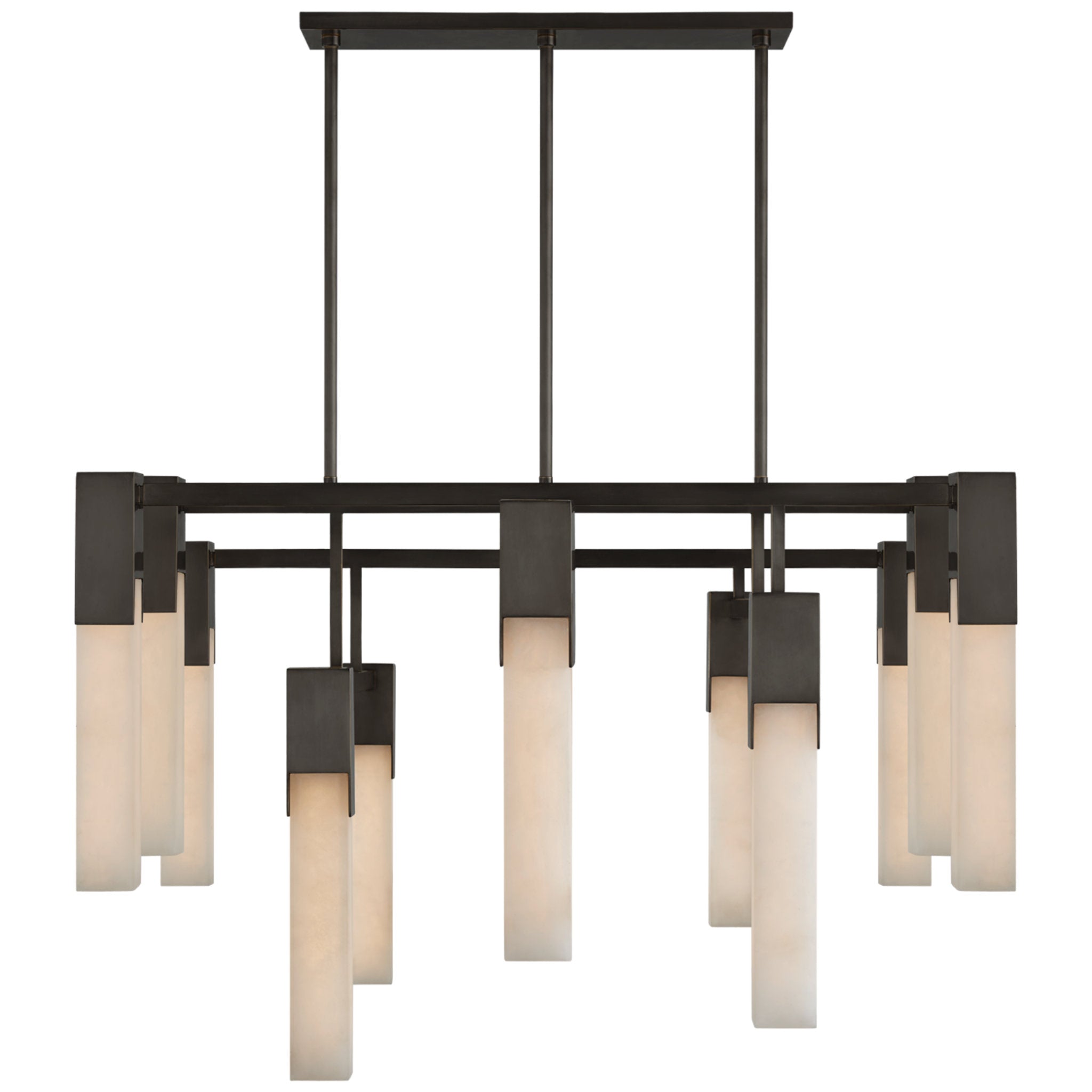 Kelly Wearstler Covet Large Chandelier in Bronze with Alabaster Ceiling Light W31.25"