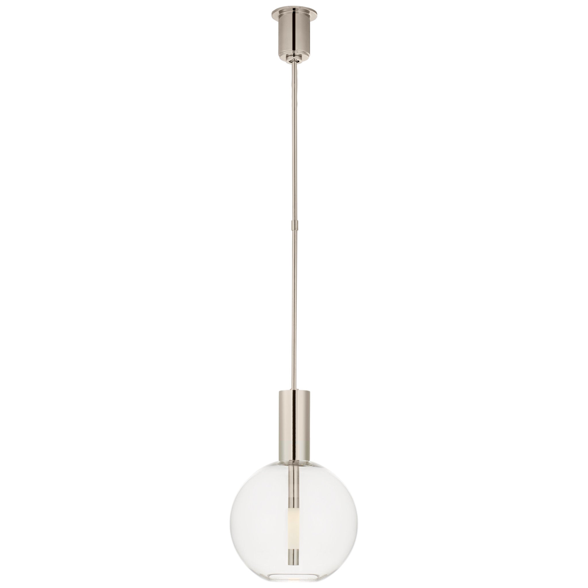 Kelly Wearstler Nye Globe Pendant in Polished Nickel with Clear Glass Ceiling Light W13"