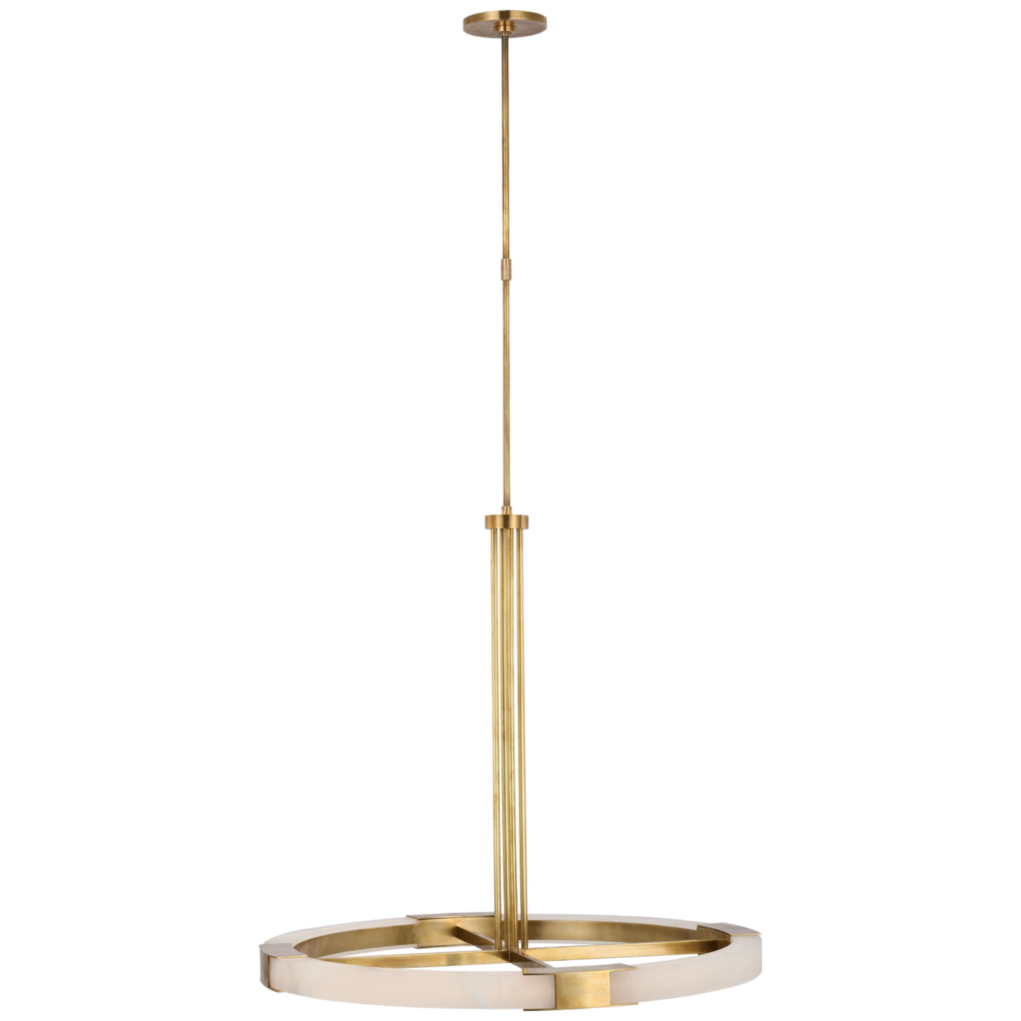 Kelly Wearstler Covet Large Ring Chandelier in Antique-Burnished Brass and Alabaster Ceiling Light W36"