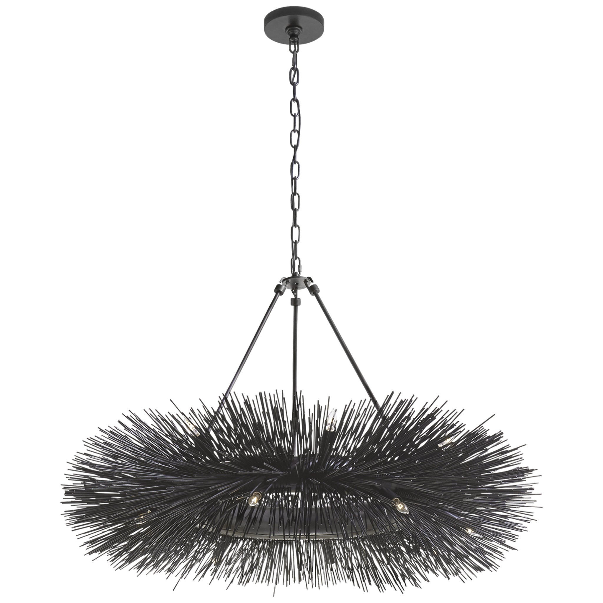 Kelly Wearstler Strada Ring Chandelier in Aged Iron Ceiling Light W40" x H25.75"