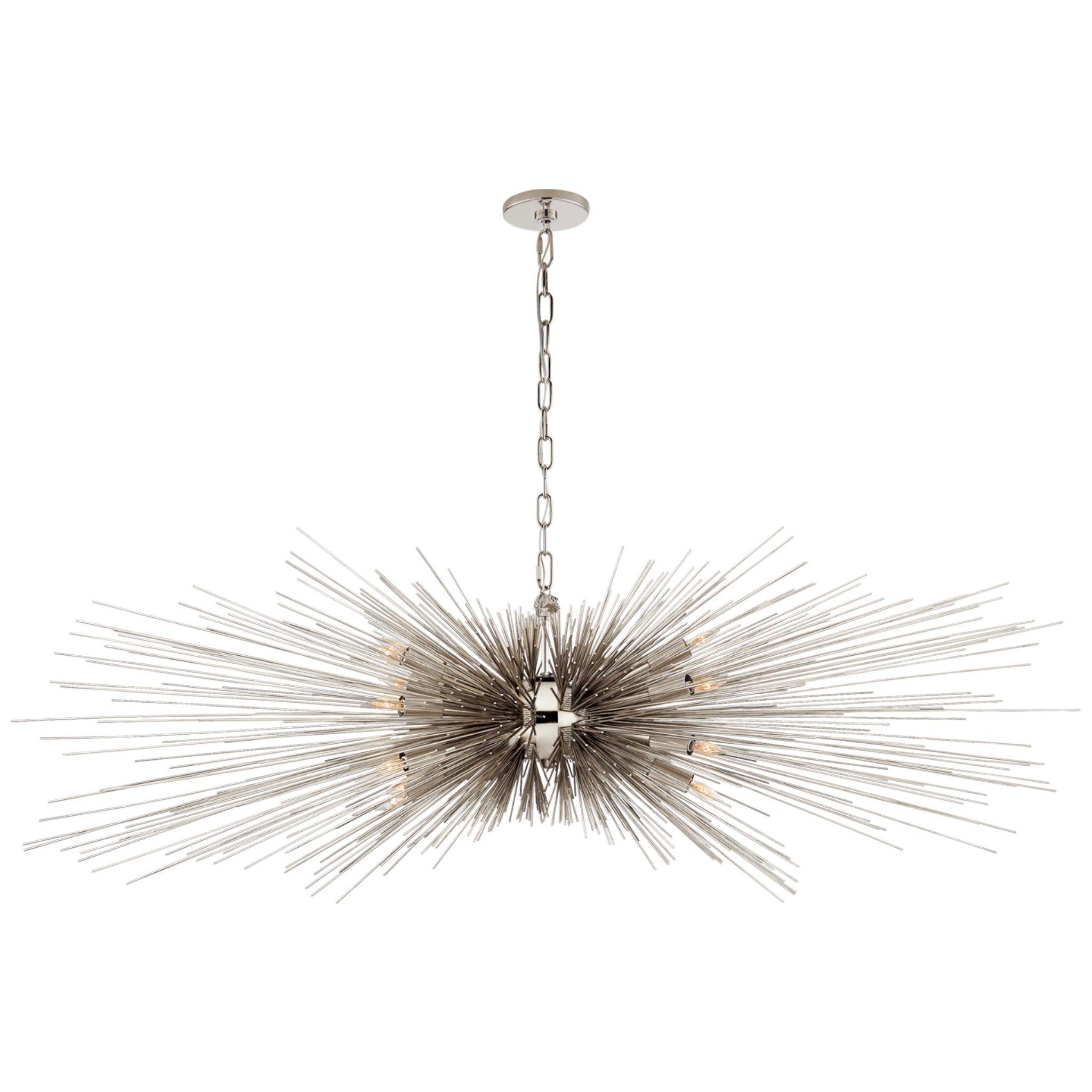 Kelly Wearstler Strada Large Linear Chandelier in Polished Nickel Ceiling Light W60" x 22.75" x H22"