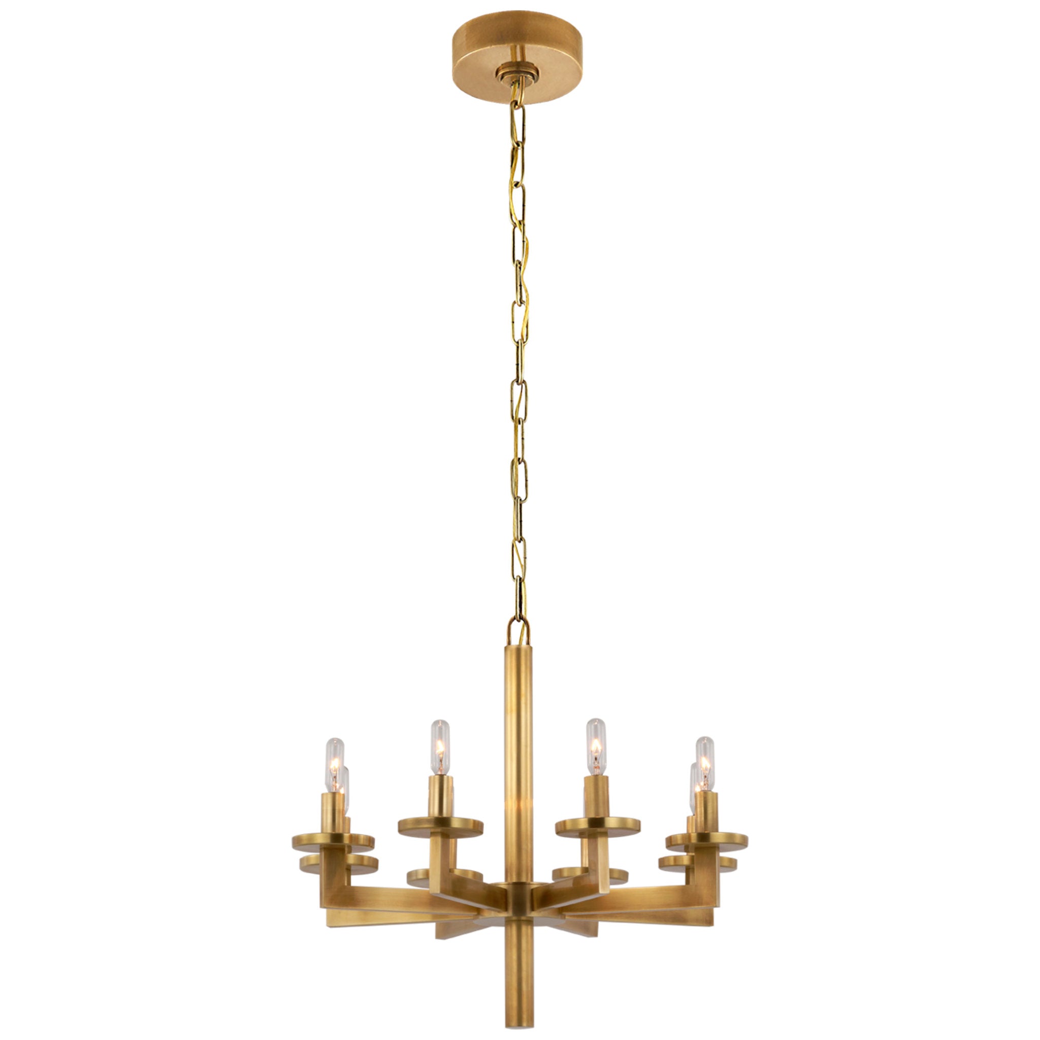 Kelly Wearstler Liaison Single Tier Chandelier in Antique-Burnished Brass Ceiling Light W20.5"