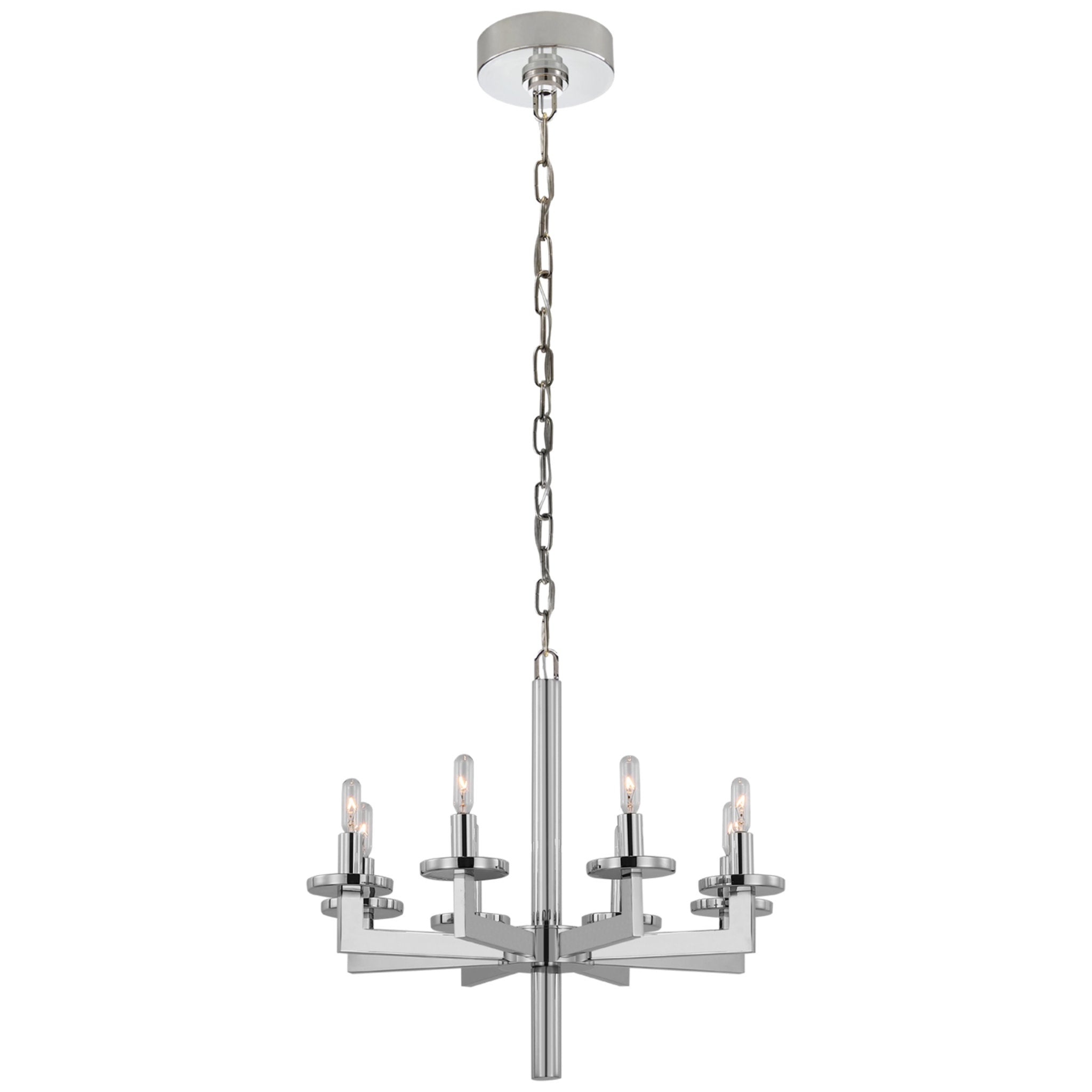 Kelly Wearstler Liaison Single Tier Chandelier in Polished Nickel Ceiling Light W20.5"