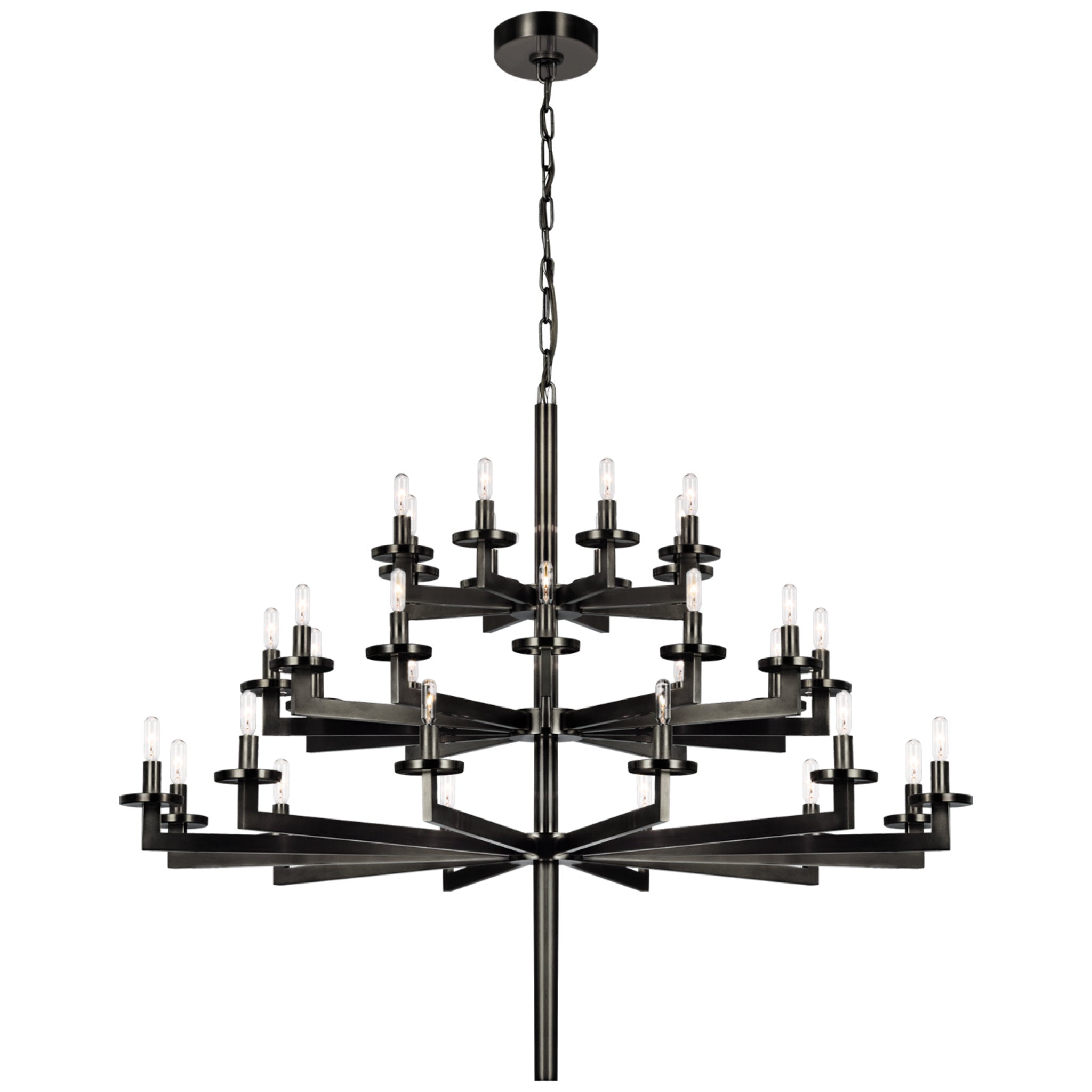 Kelly Wearstler Liaison Triple Tier Chandelier in Bronze Ceiling Light W47.5"