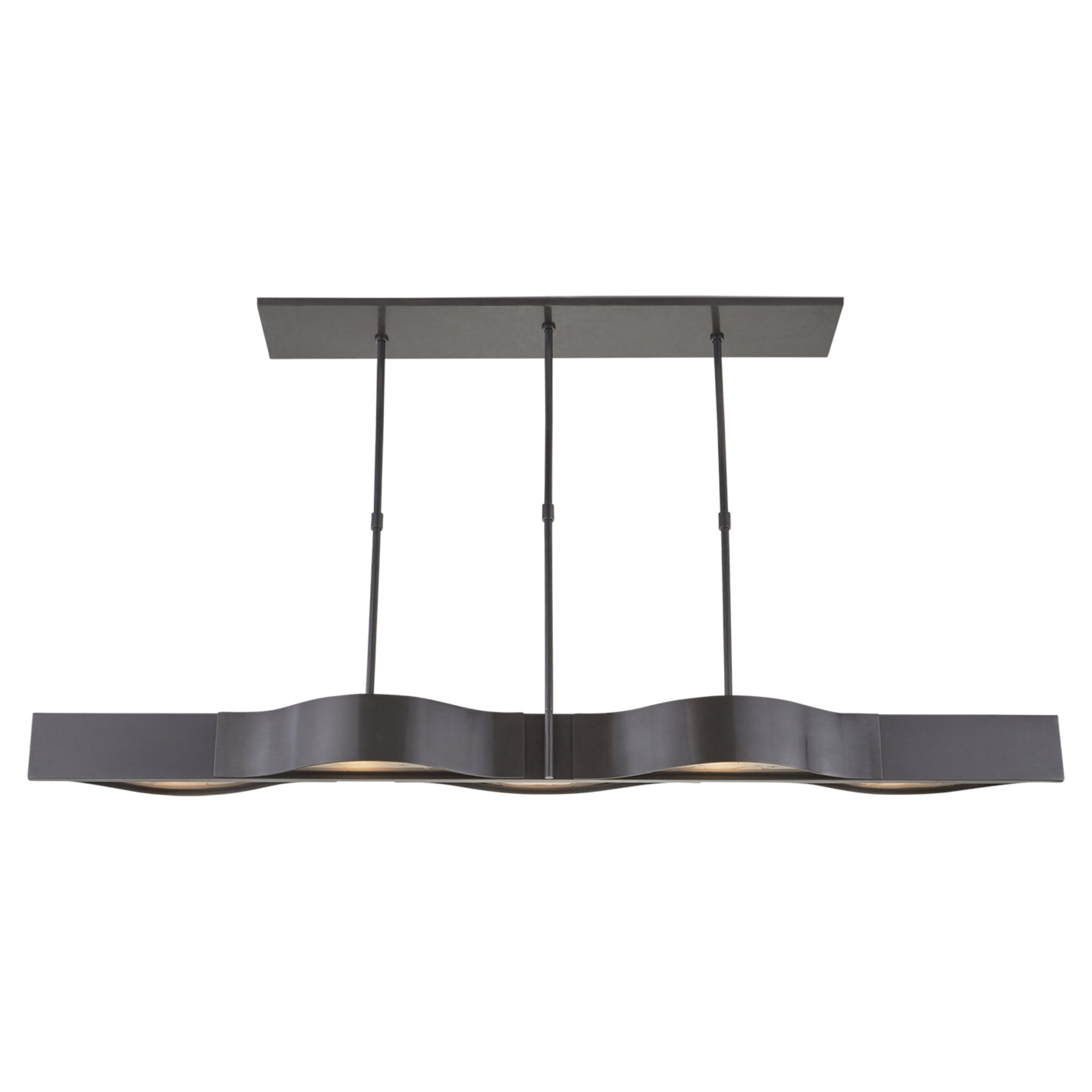 Kelly Wearstler Avant Large Linear Pendant in Bronze with Frosted Glass Ceiling Light W60"