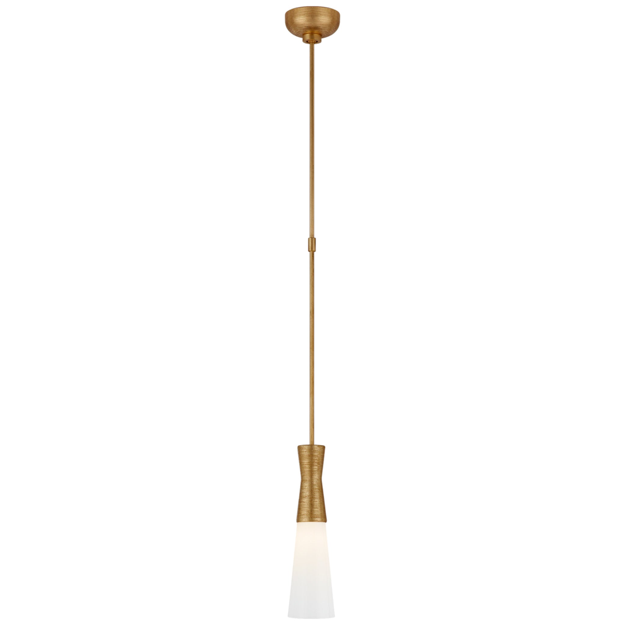 Kelly Wearstler Utopia 4" Pendant in Gild with White Glass Ceiling Light W4"