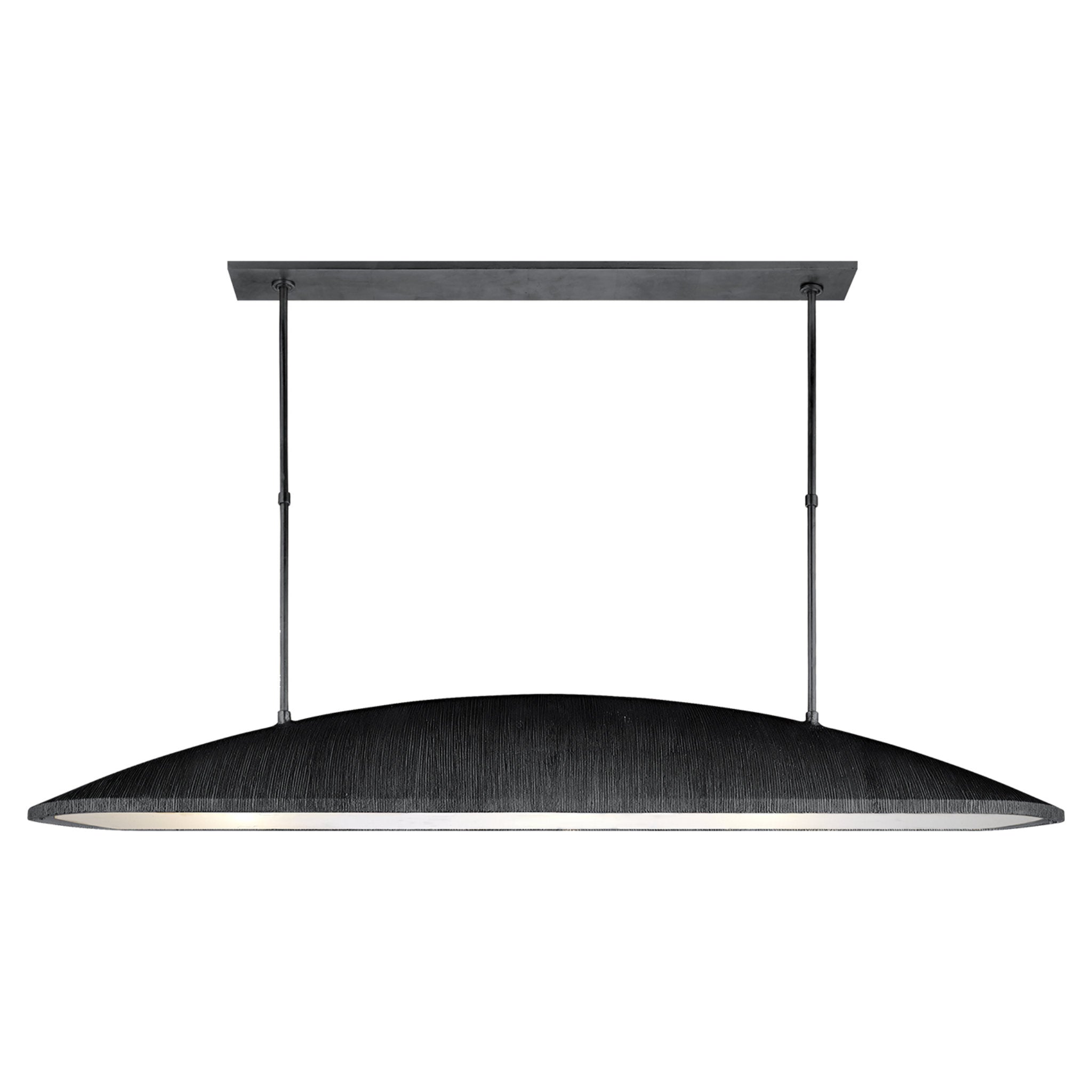 Kelly Wearstler Utopia Large Linear Pendant in Aged Iron with Frosted Acrylic Ceiling Light W60.25"