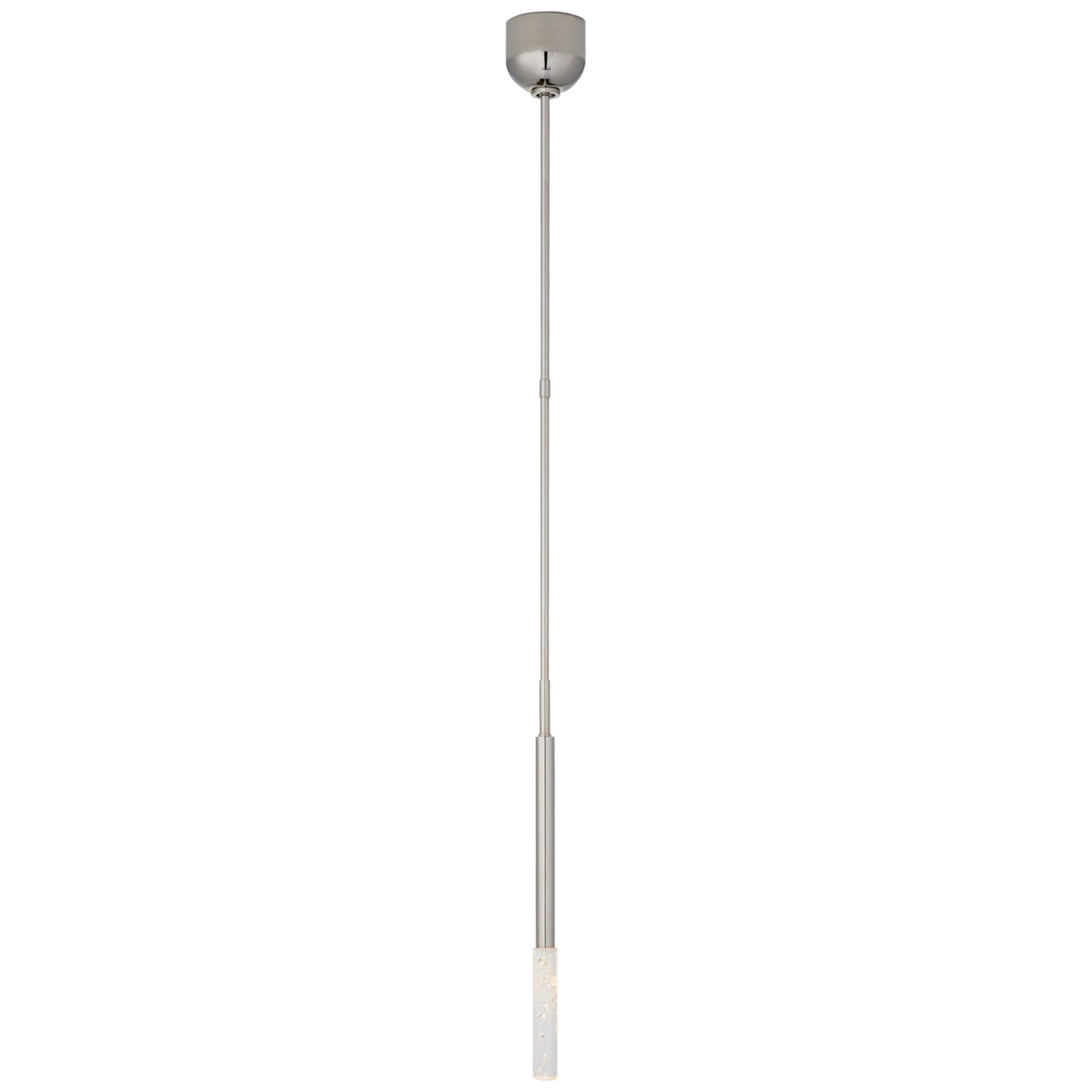 Kelly Wearstler Rousseau Single Pendant in Polished Nickel with Seeded Glass Ceiling Light W1.25"