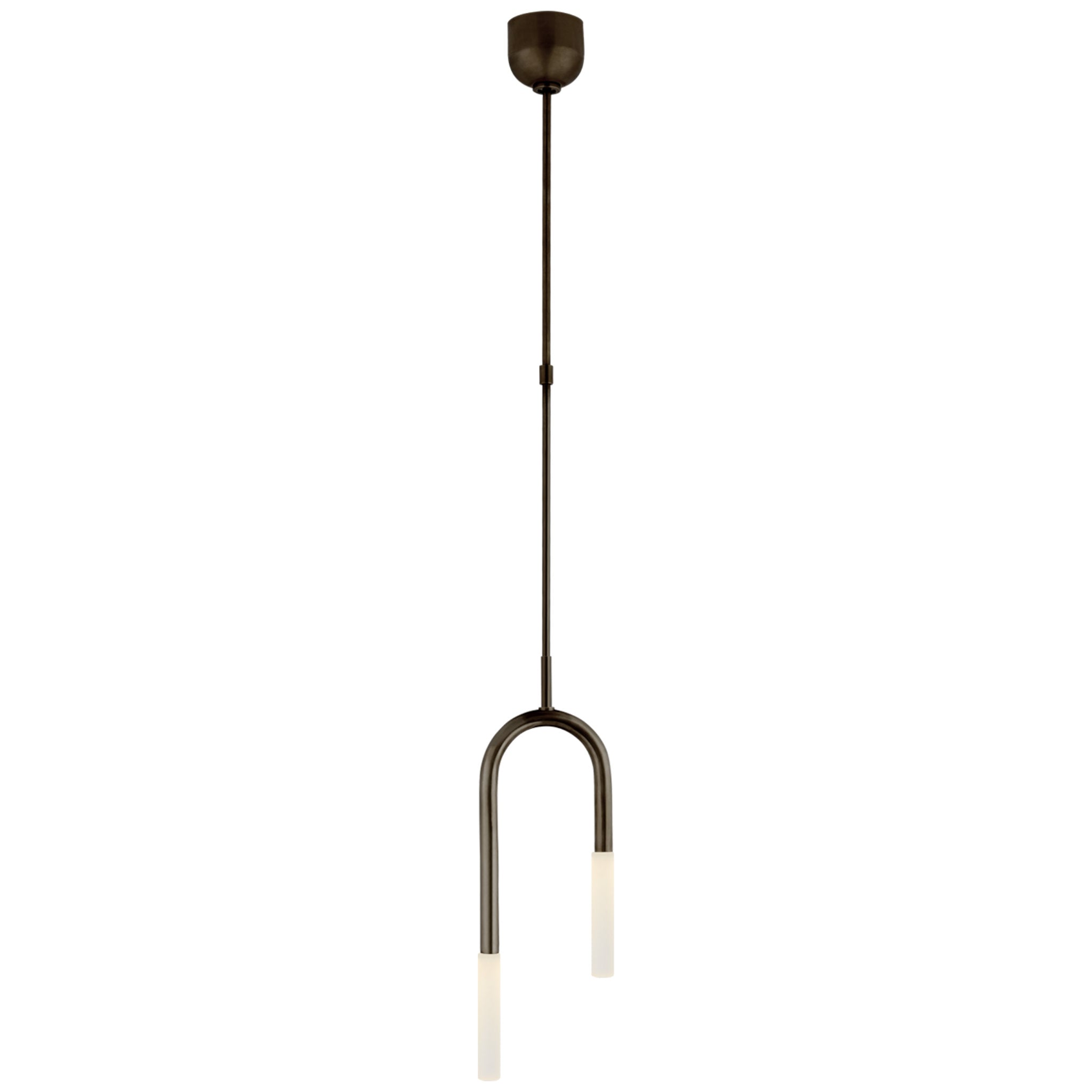 Kelly Wearstler Rousseau Small Asymmetric Pendant in Bronze with Etched Crystal Ceiling Light W8.25"