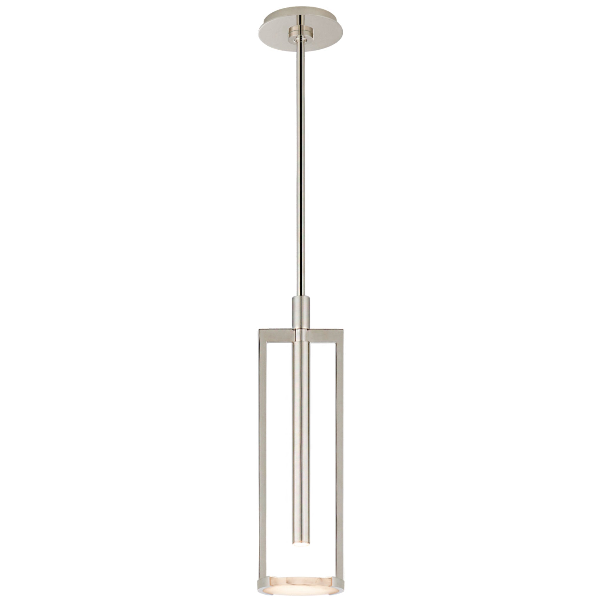 Kelly Wearstler Melange Small Floating Disc Pendant in Polished Nickel with Alabaster Ceiling Light W5"