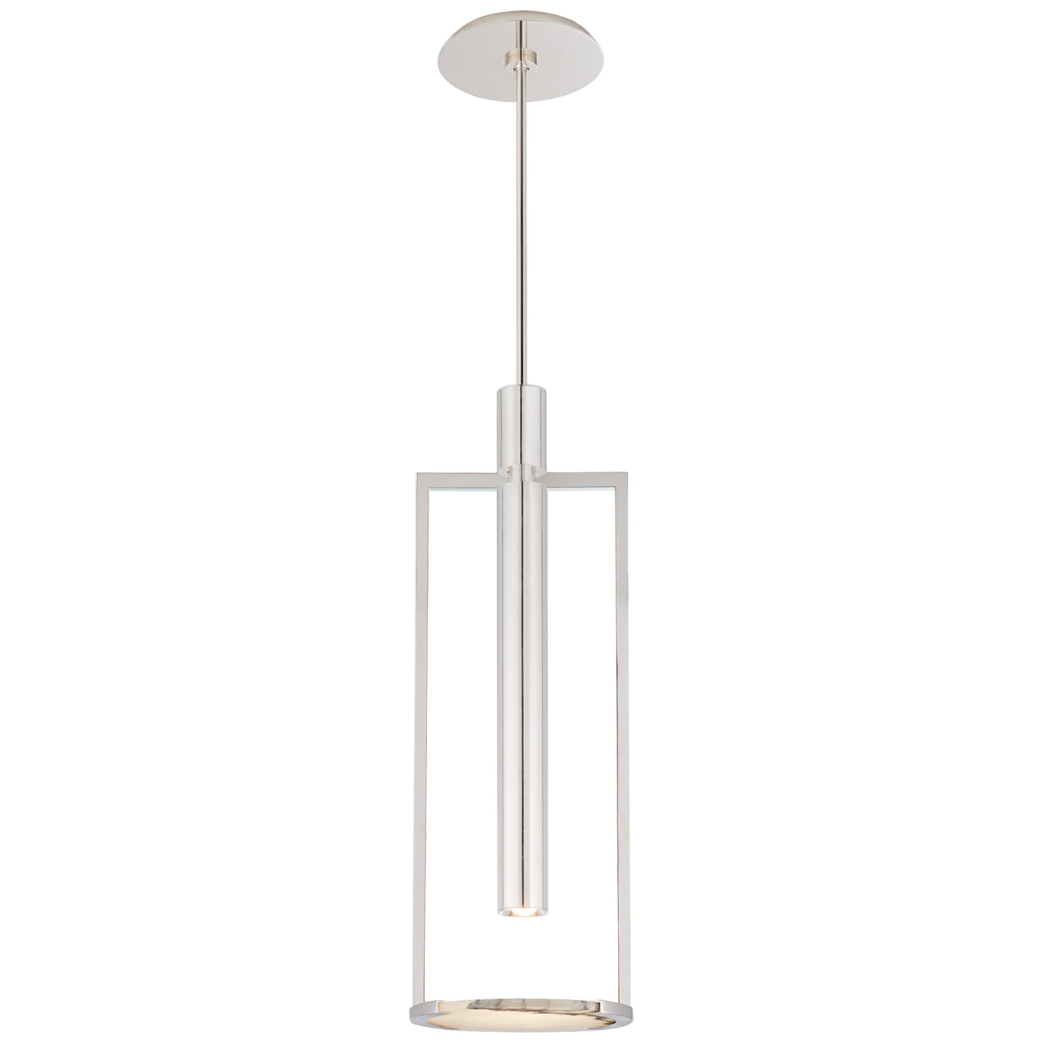 Kelly Wearstler Melange Medium Floating Disc Pendant in Polished Nickel with Alabaster Ceiling Light W10.25"