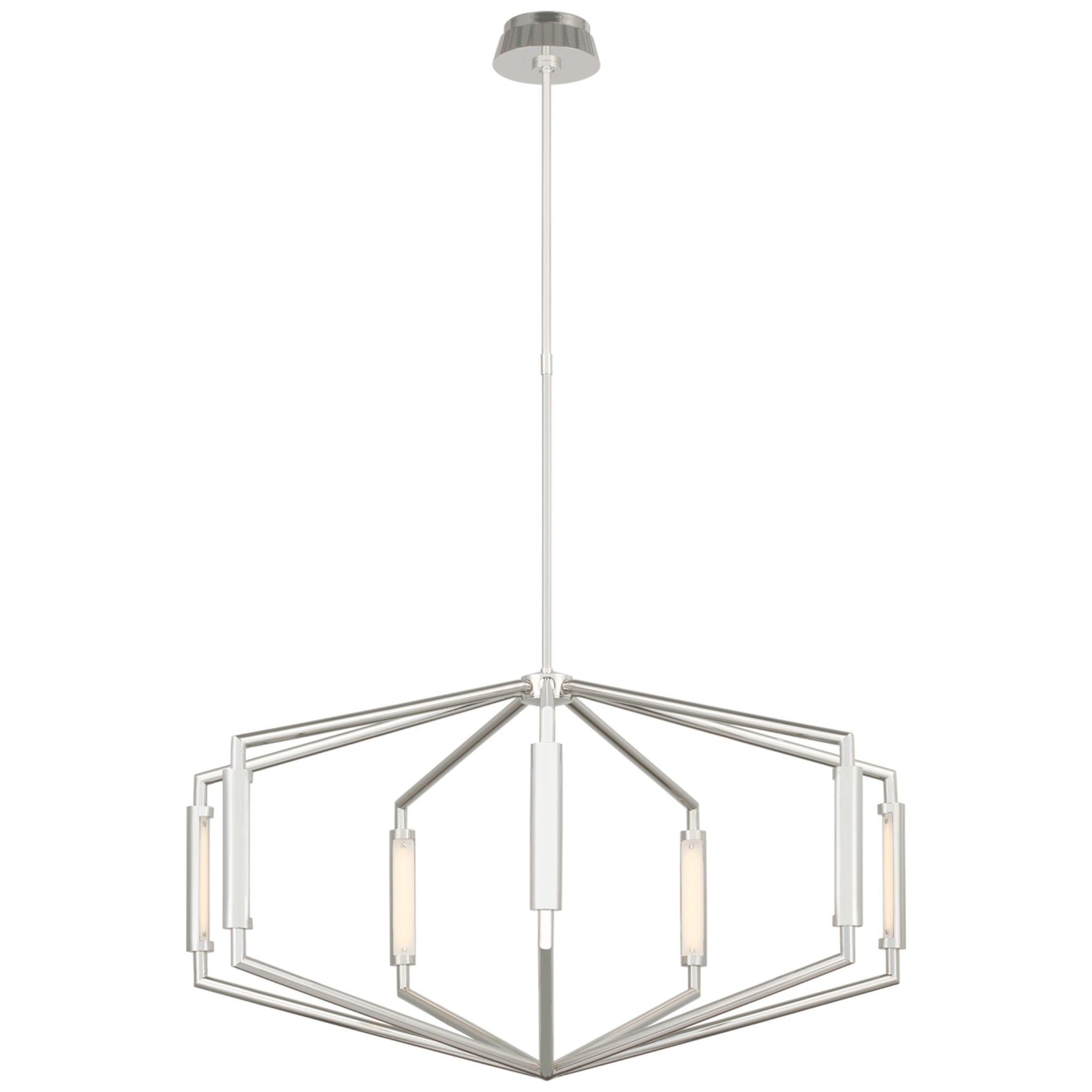 Kelly Wearstler Appareil 40" Low Profile Chandelier in Polished Nickel Ceiling Light W39"