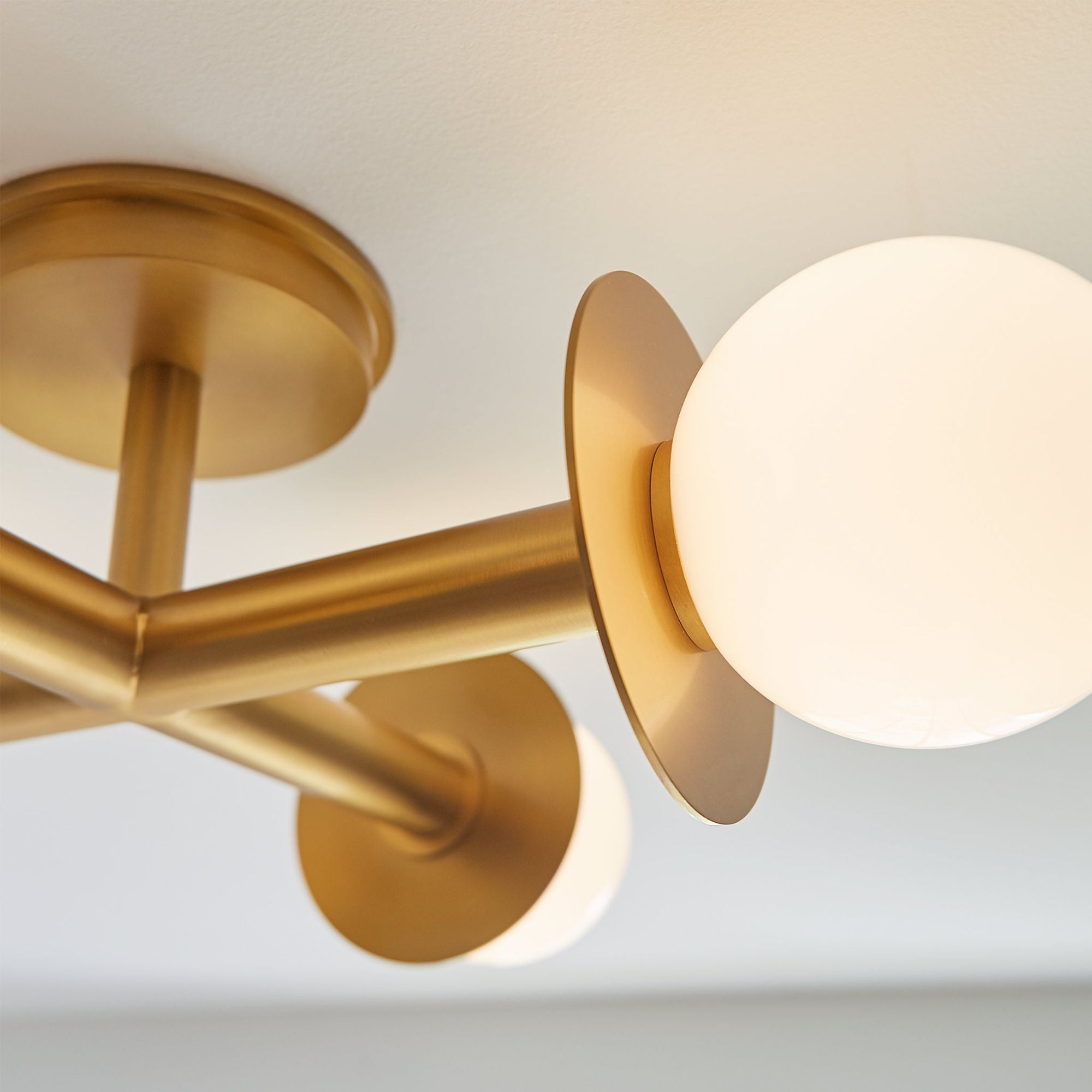 Kelly Wearstler Nodes Semi-Flush Mount in Burnished Brass