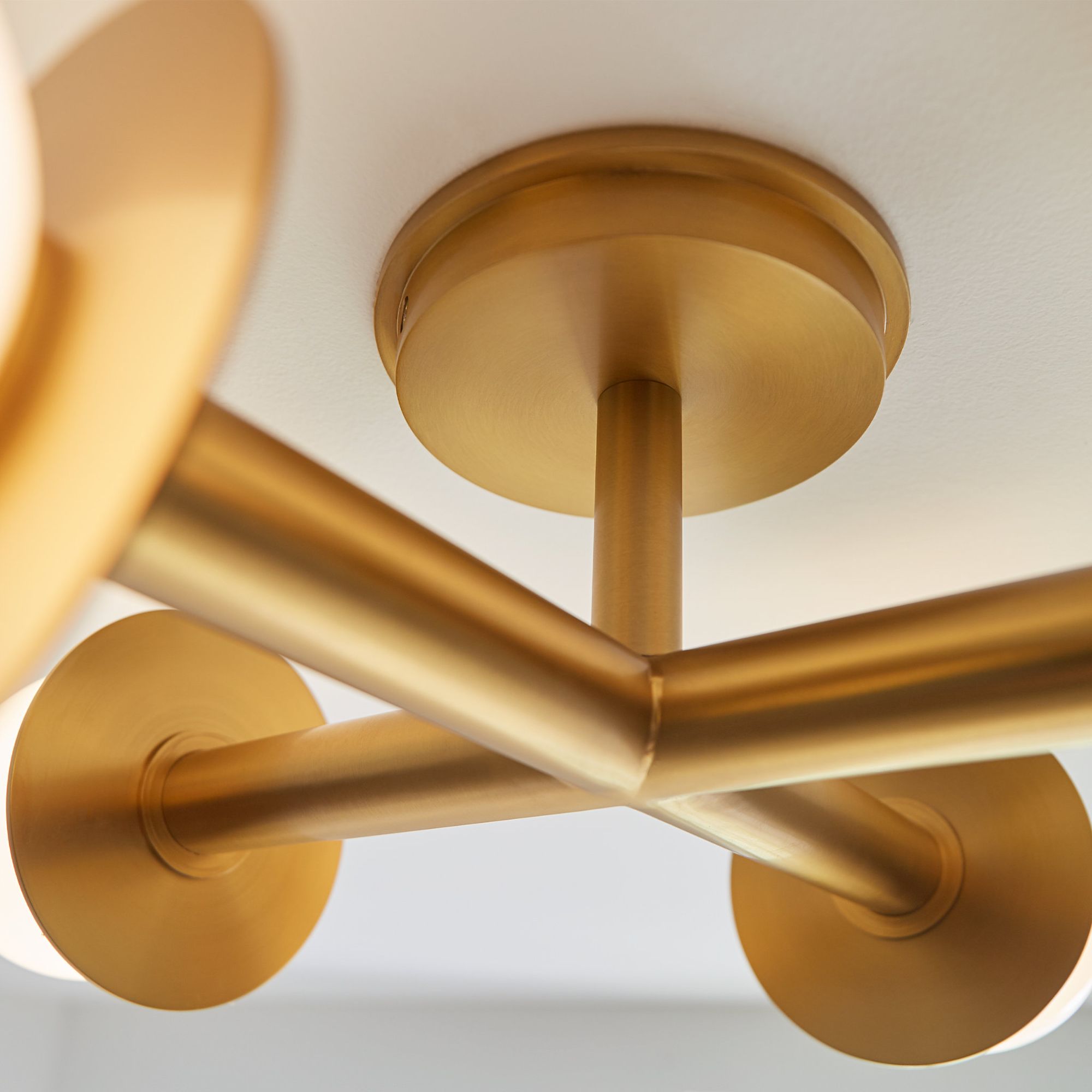 Kelly Wearstler Nodes Semi-Flush Mount in Burnished Brass