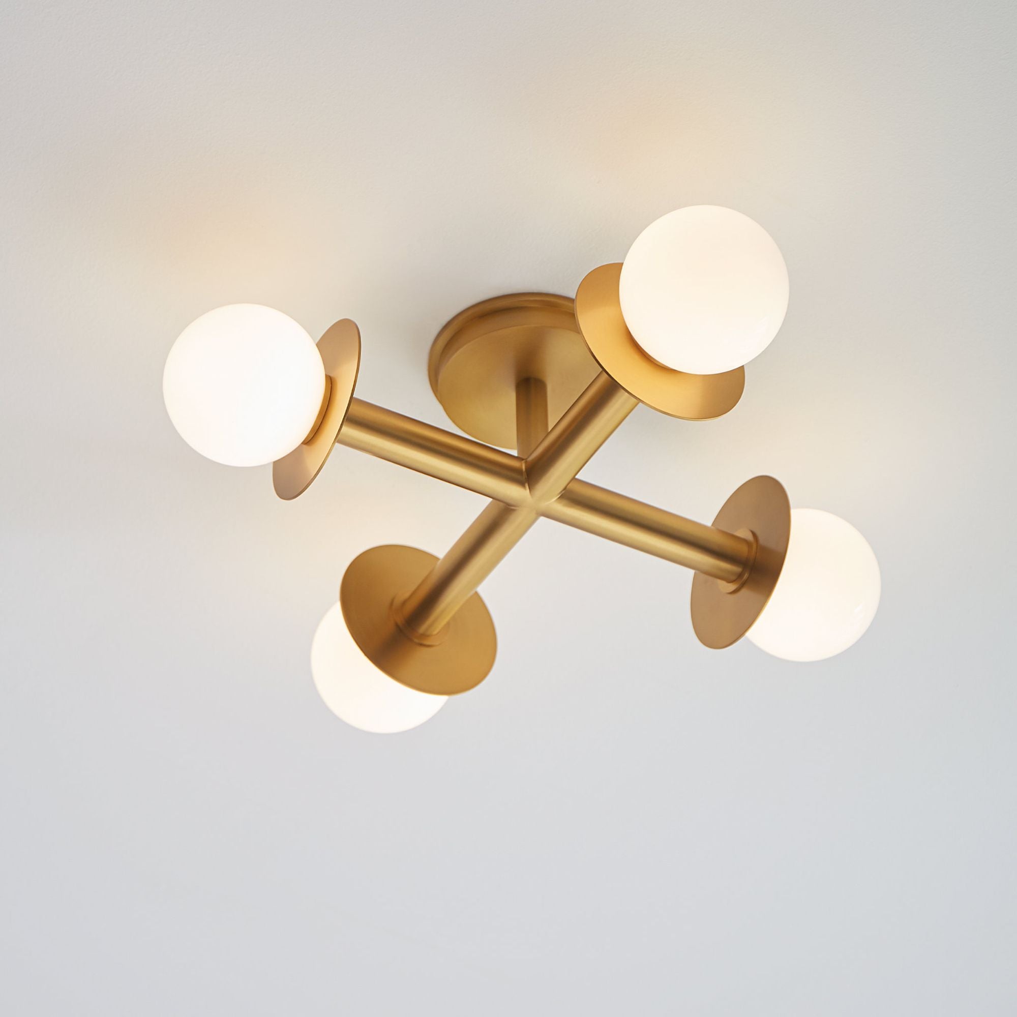 Kelly Wearstler Nodes Semi-Flush Mount in Burnished Brass