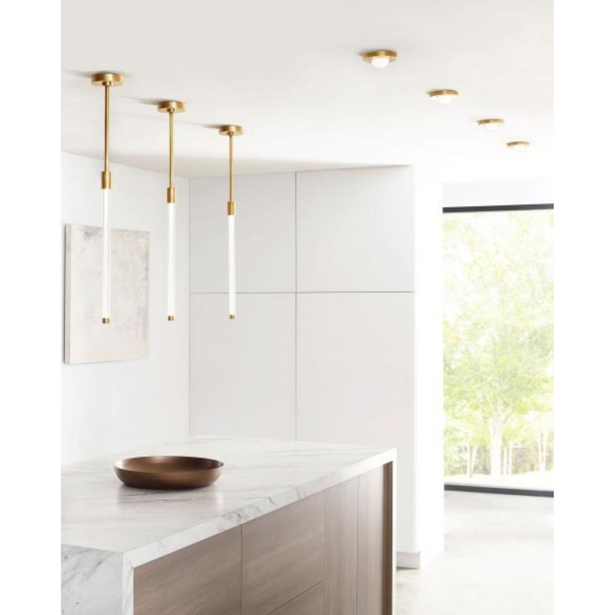 Ebell Mini Flush Mount Wall Collection 1-Light LED 2700K Antique Nickel by Kelly Wearstler