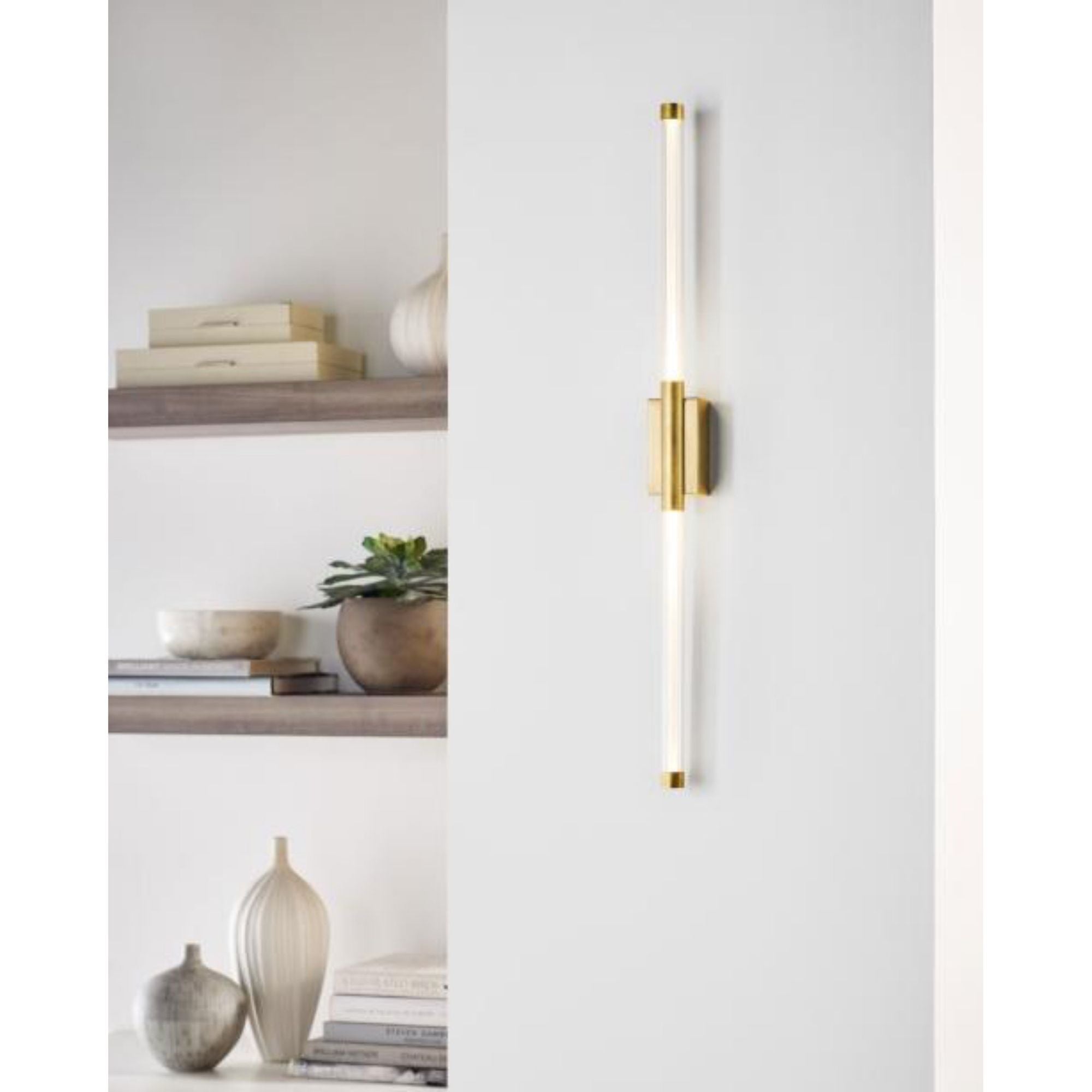 Phobos 2 Light Wall Sconce Wall Collection 2-Light LED 2700K Polished Nickel by Kelly Wearstler