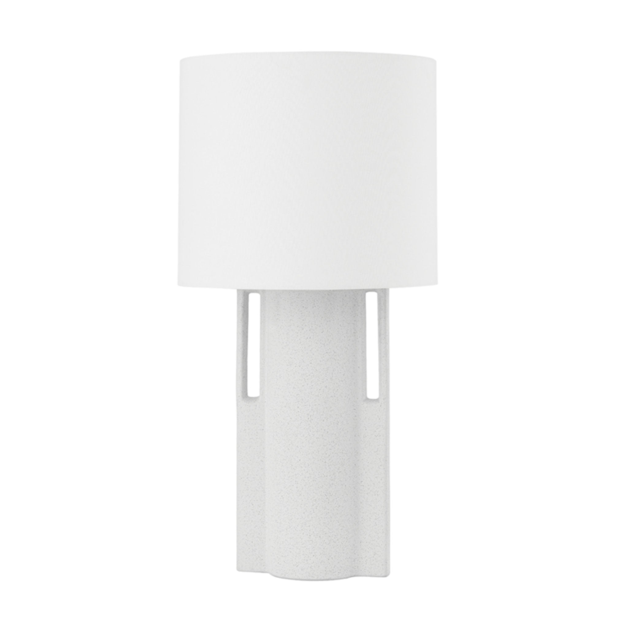Sydney 1-Light Table Lamp in Aged Brass/Ceramic Matte White Speck 14.5L x 14.5W x 29H