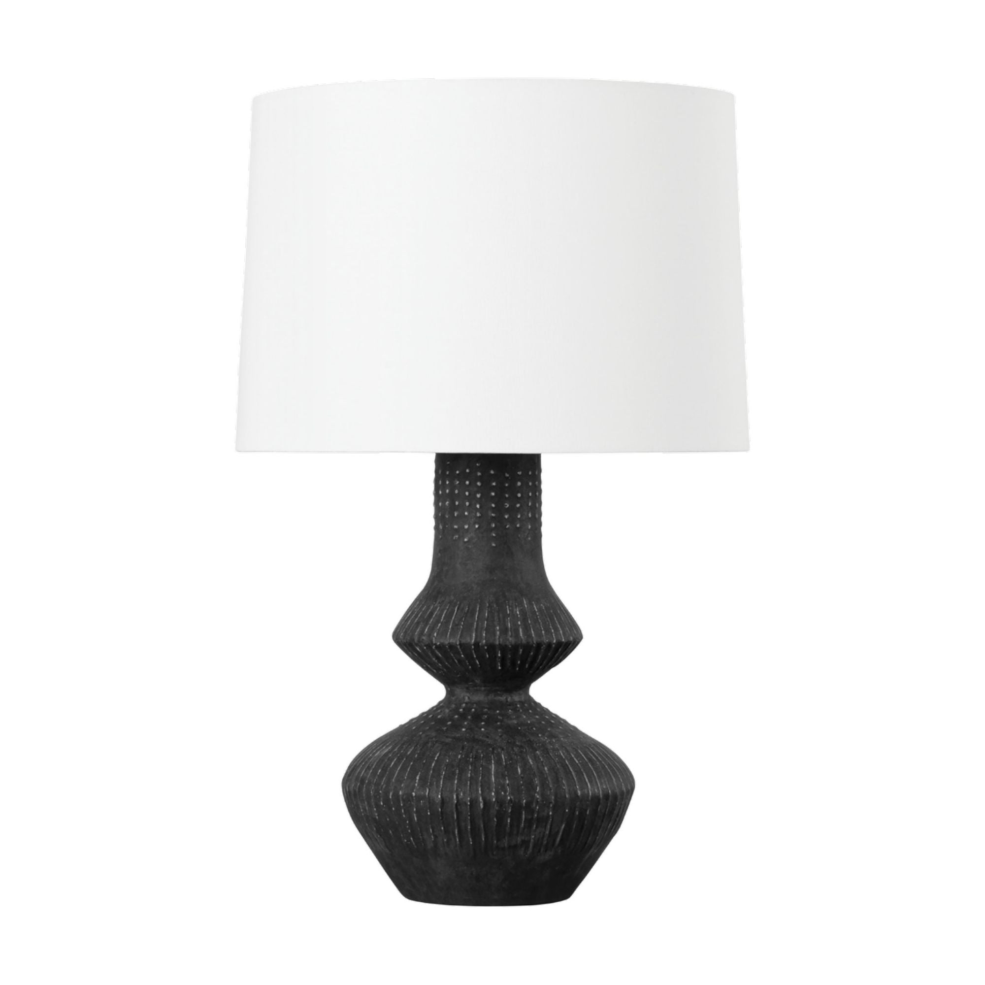 Ancram 1-Light Table Lamp in Vintage Gold Leaf 17.5W x 27.5H