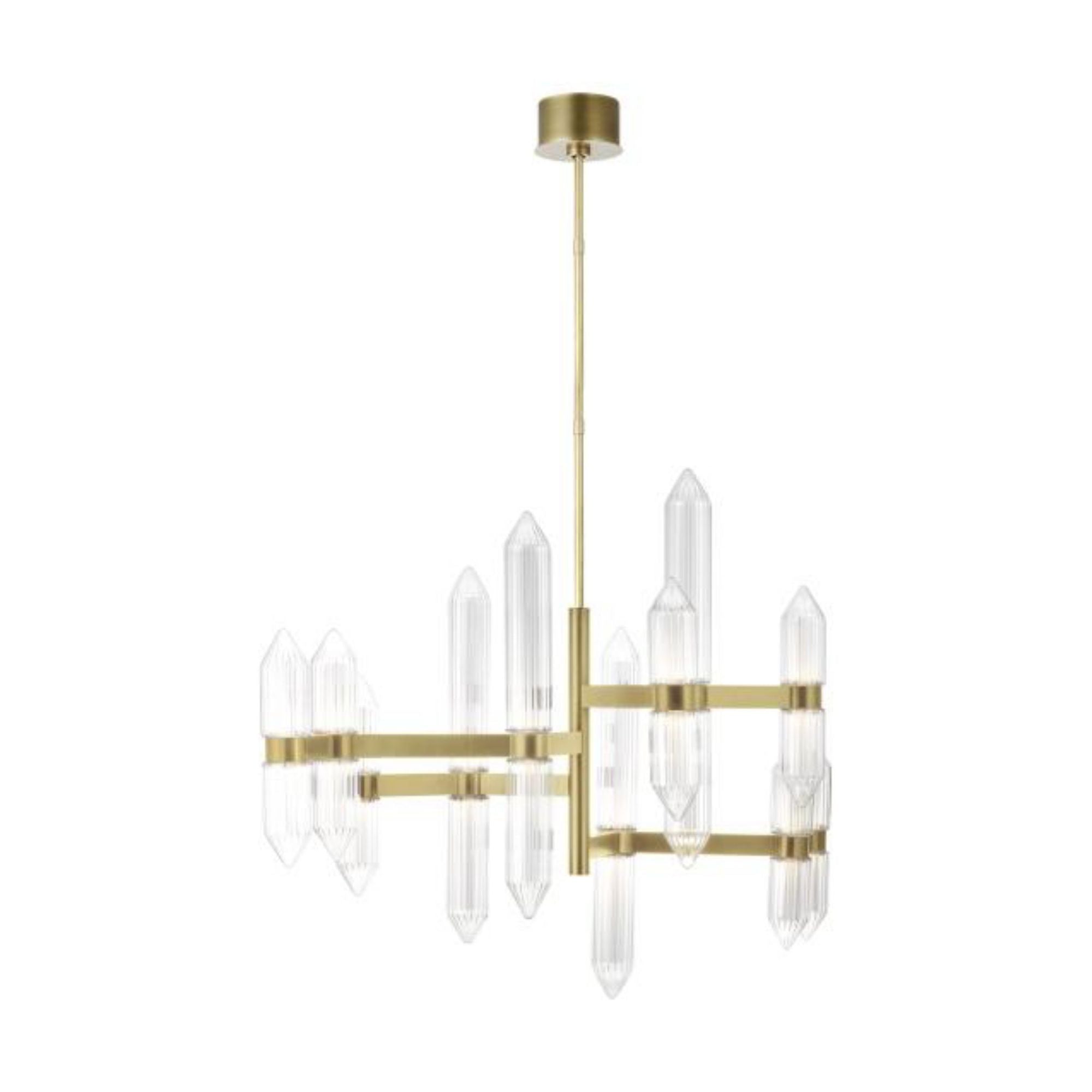 Langston Large Chandelier Chandeliers 12-Light LED 2700K Plated Brass by Avroko