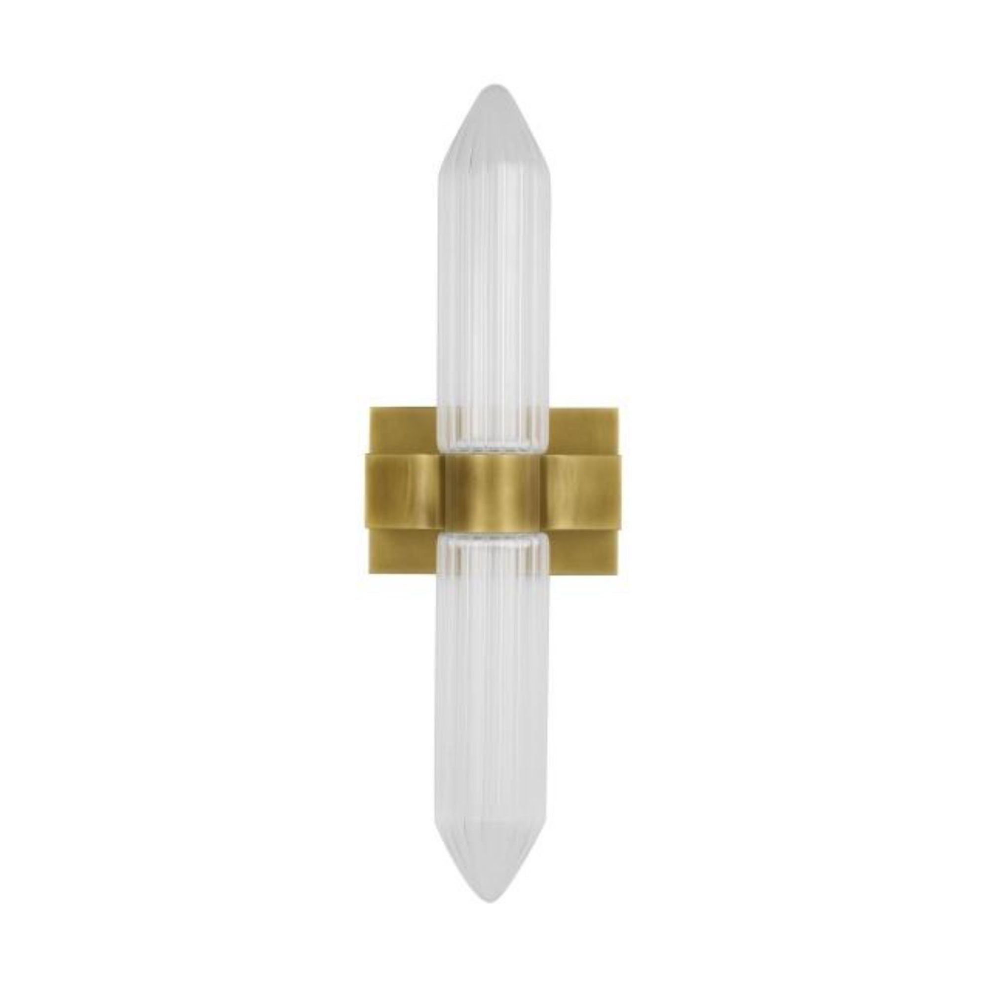 Langston Medium Bath Sconce Bath Collection 1-Light LED 2700K Plated Brass by Avroko