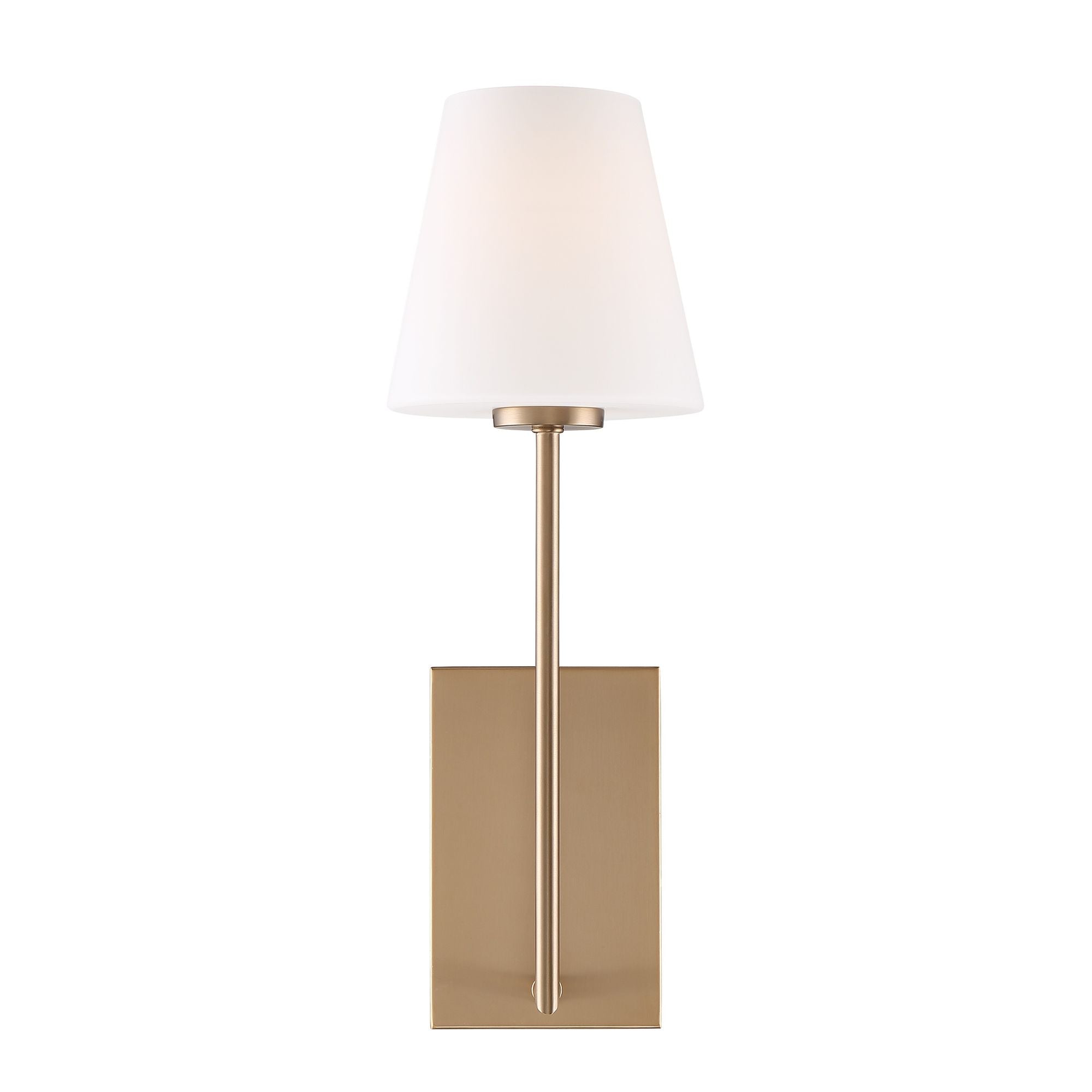 Lena 1 Light Vibrant Gold Sconce Glass Shade 6"W x 17.5"H x 7"D