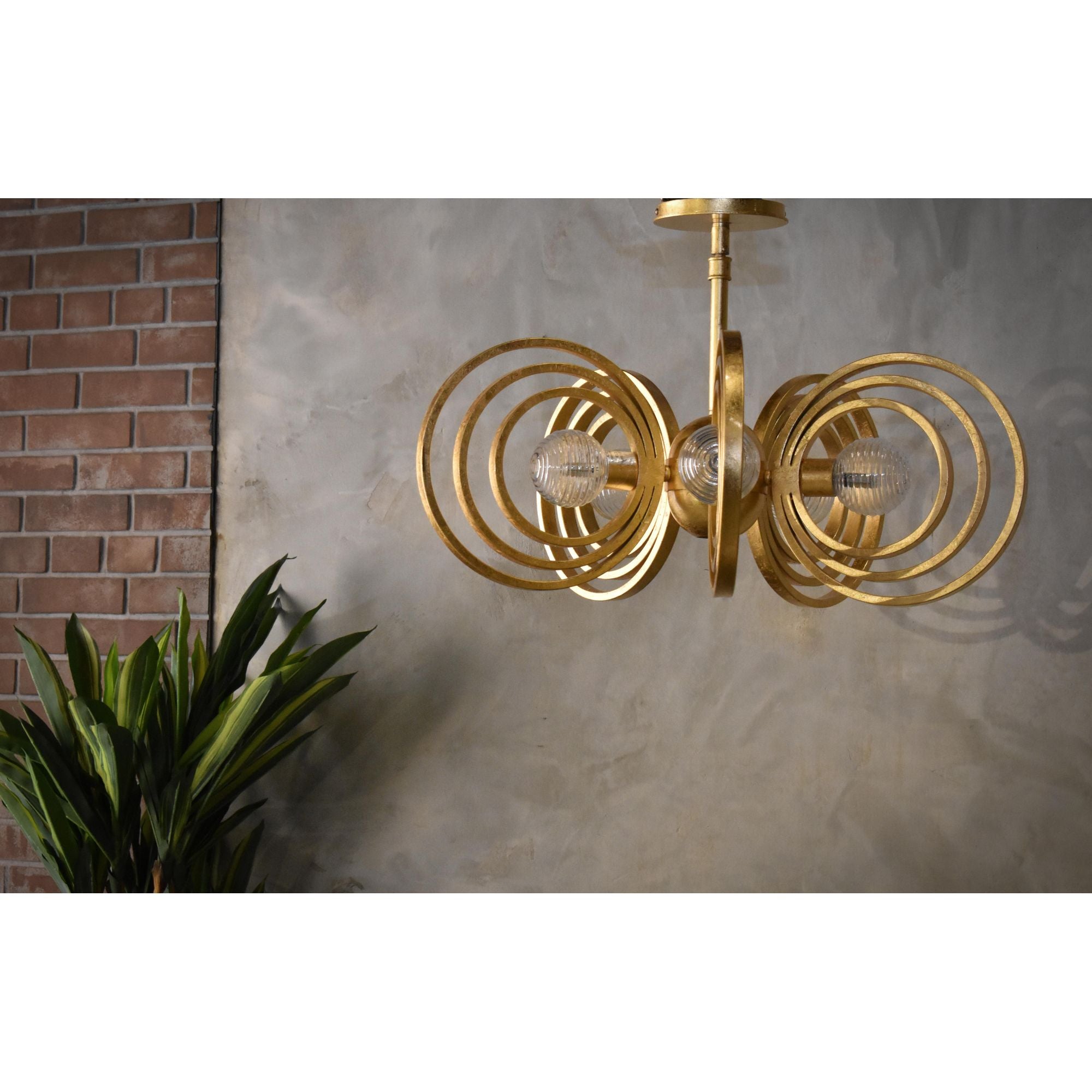 Studio M SM23634CRGL Frequency 5-Light Pendant in Gold Leaf