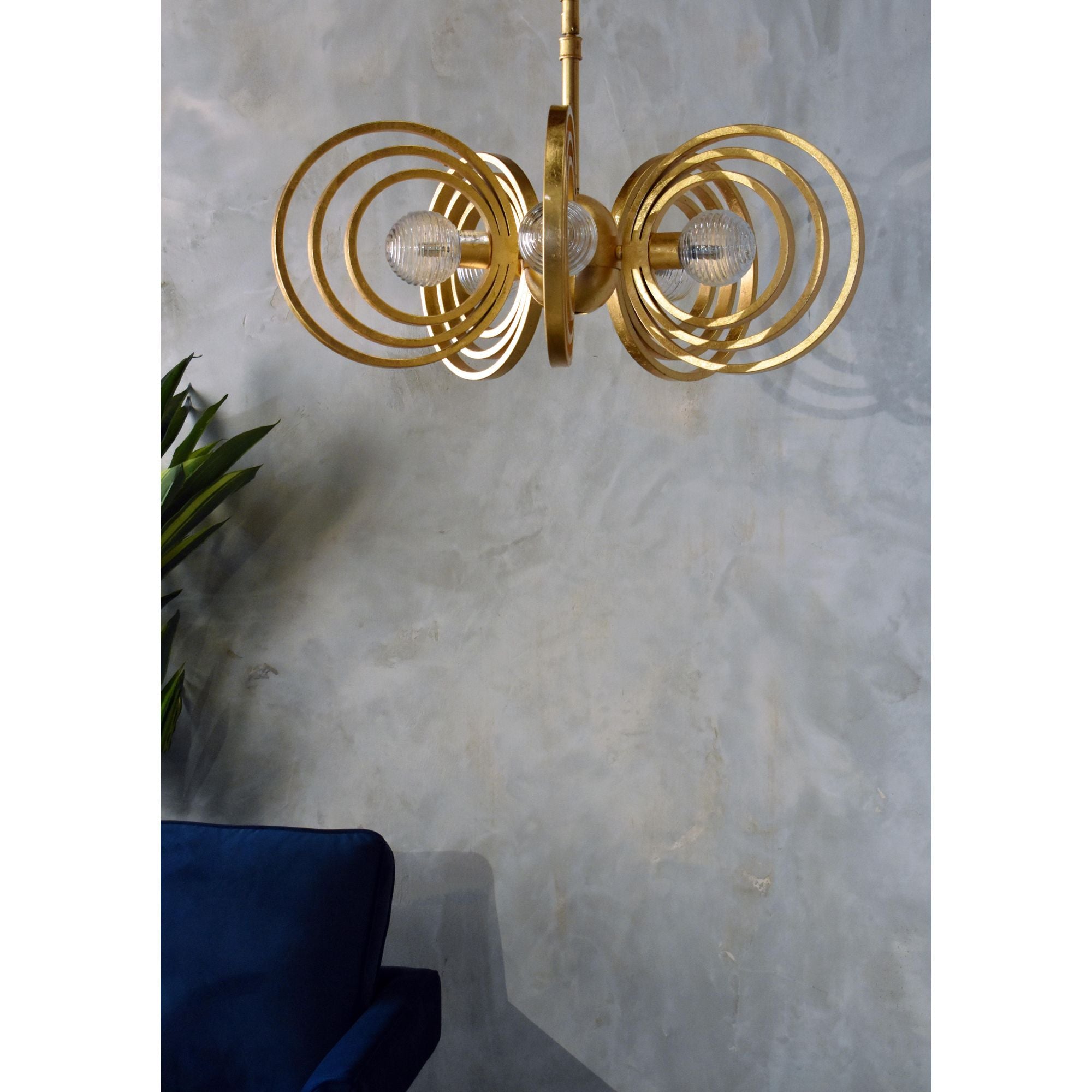 Studio M SM23634CRGL Frequency 5-Light Pendant in Gold Leaf