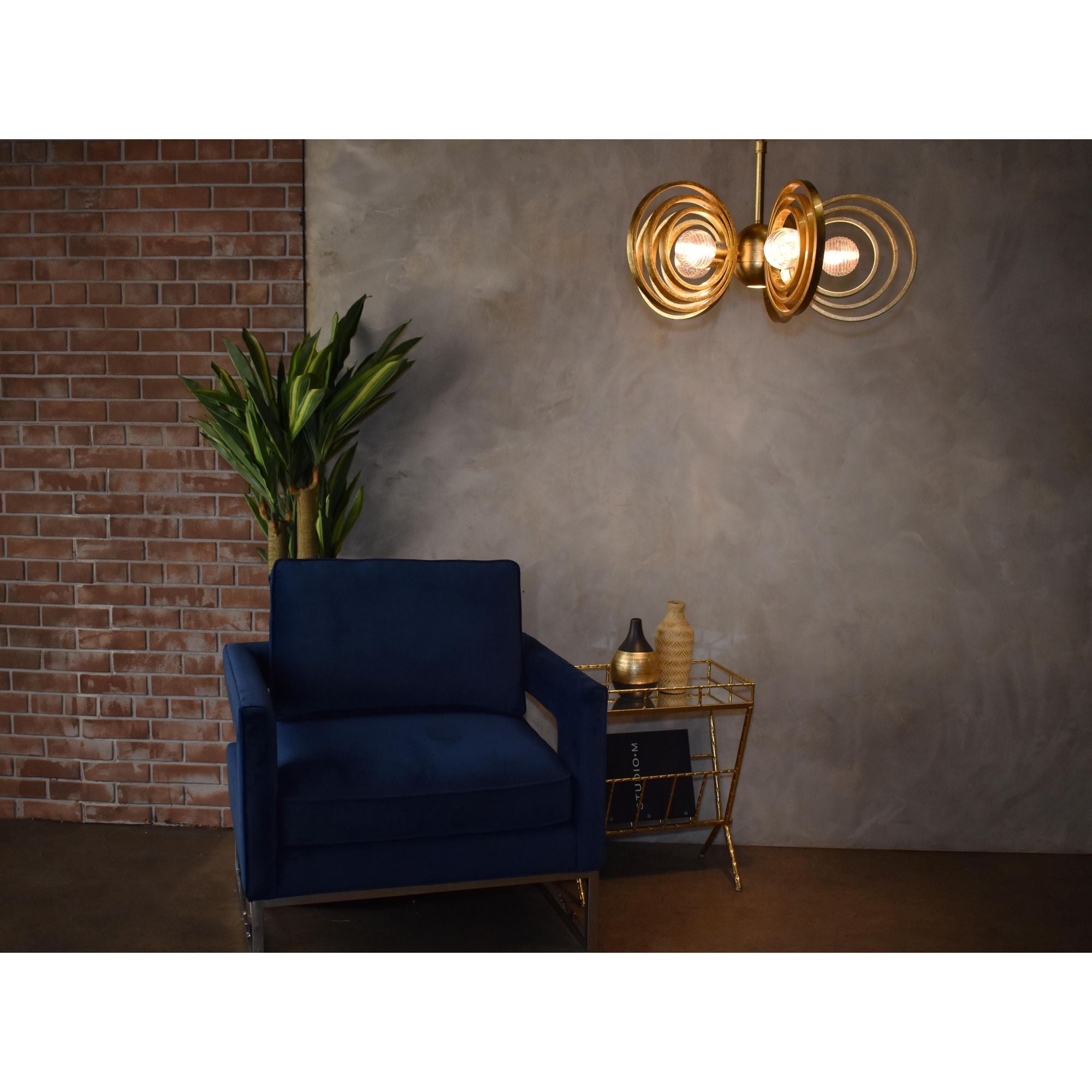 Studio M SM23634CRGL Frequency 5-Light Pendant in Gold Leaf