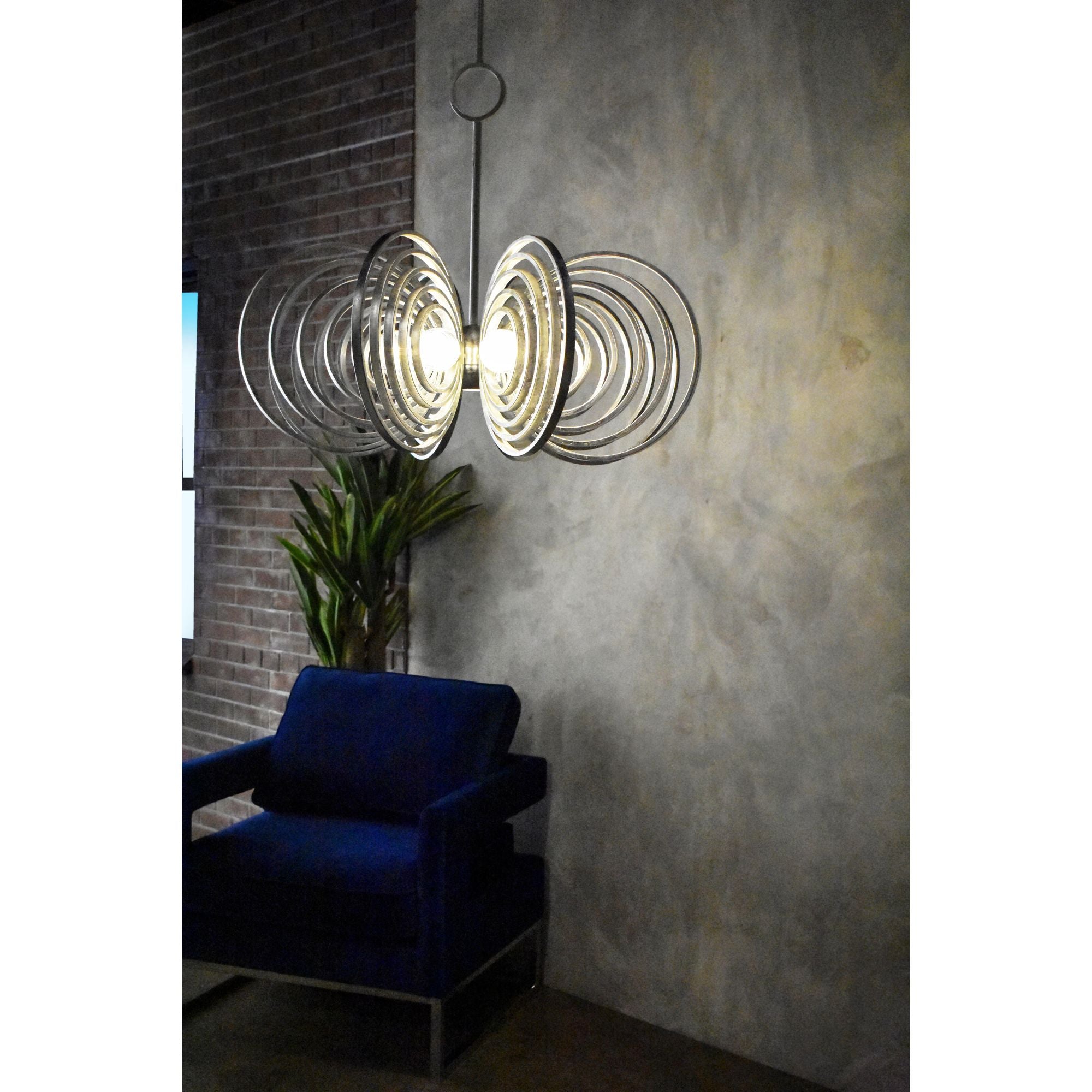 Studio M SM23638CRSL Frequency 8-Light Pendant in Silver Leaf
