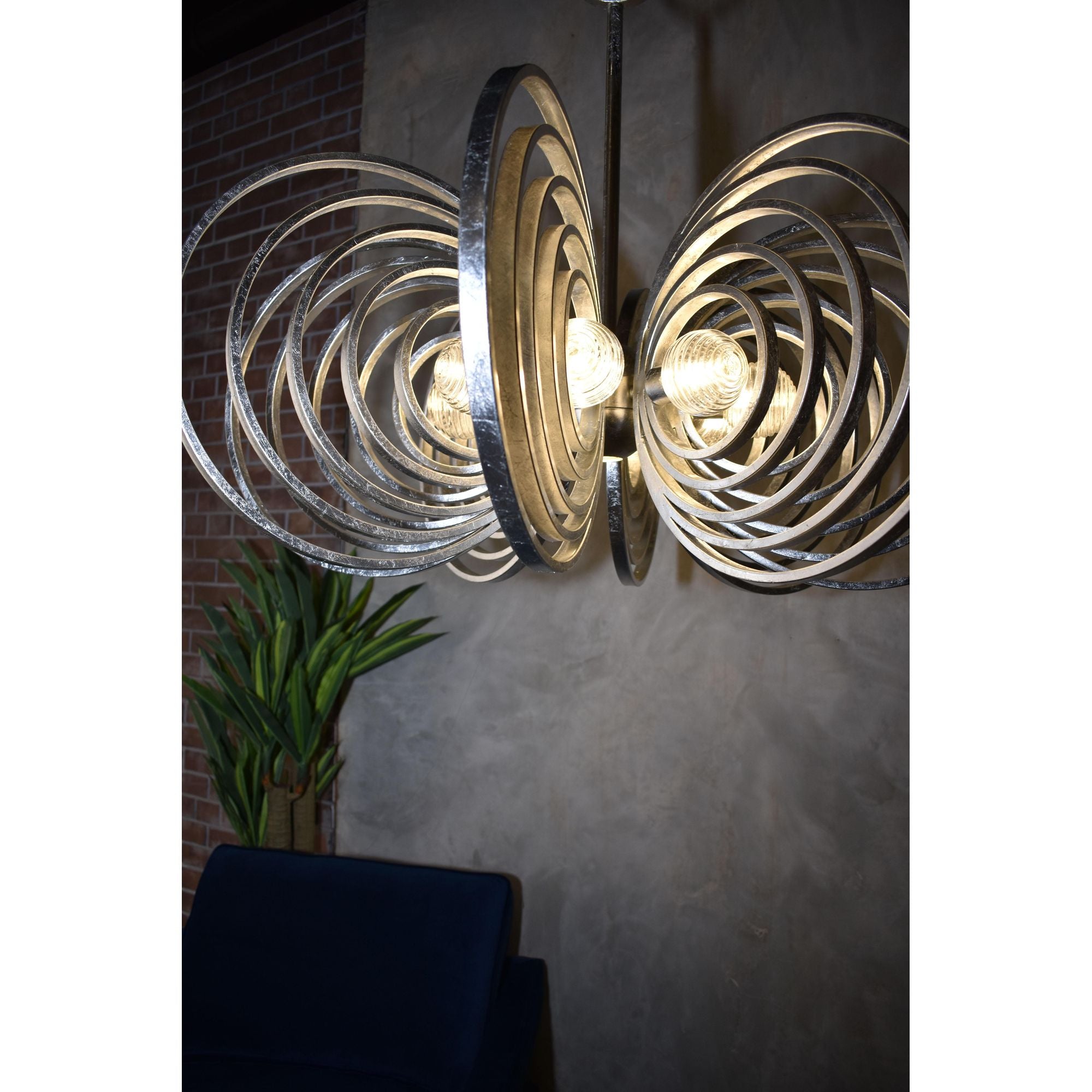 Studio M SM23638CRSL Frequency 8-Light Pendant in Silver Leaf