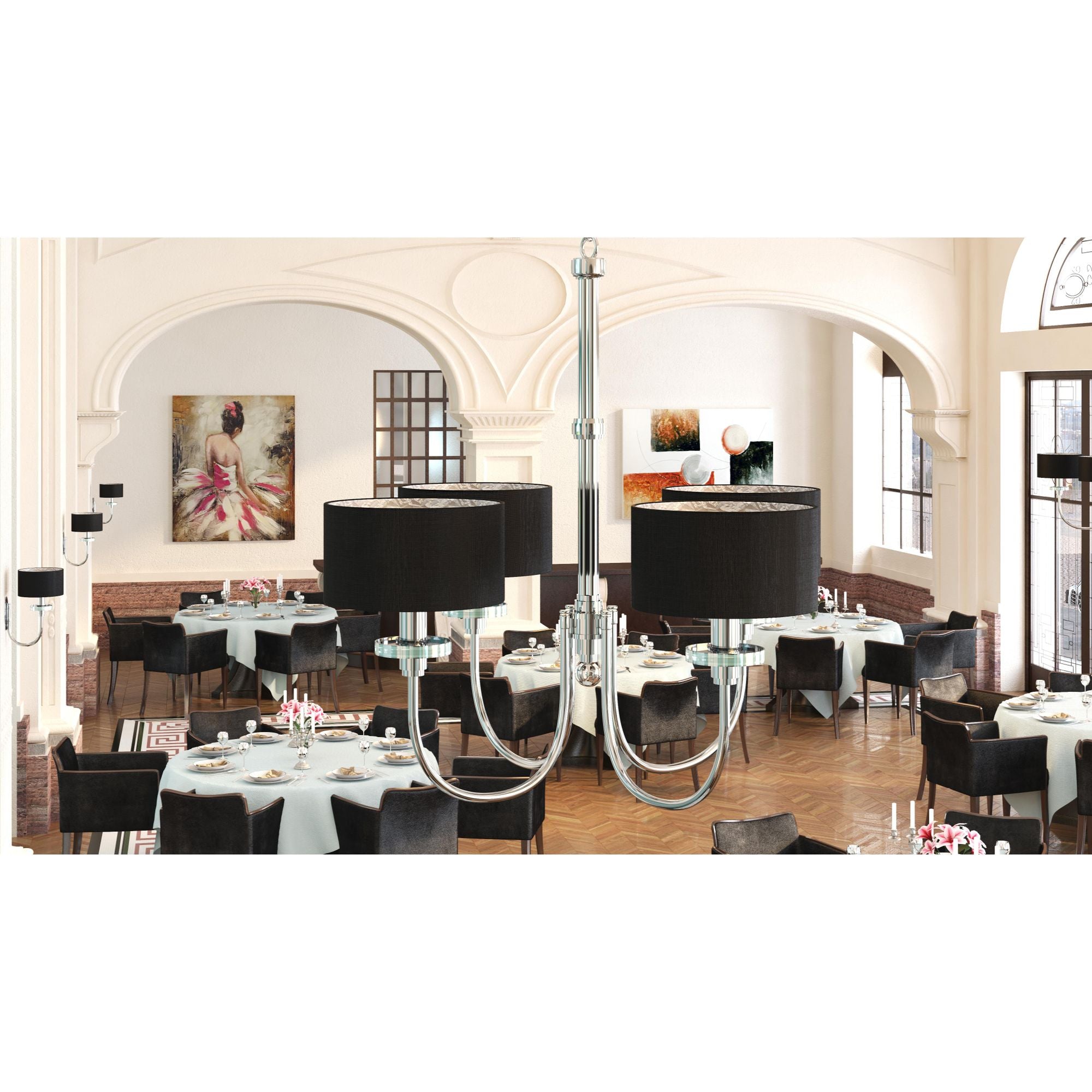 Studio M SM23754BTPS Manhattan 4-Light Chandelier in Plated Silver
