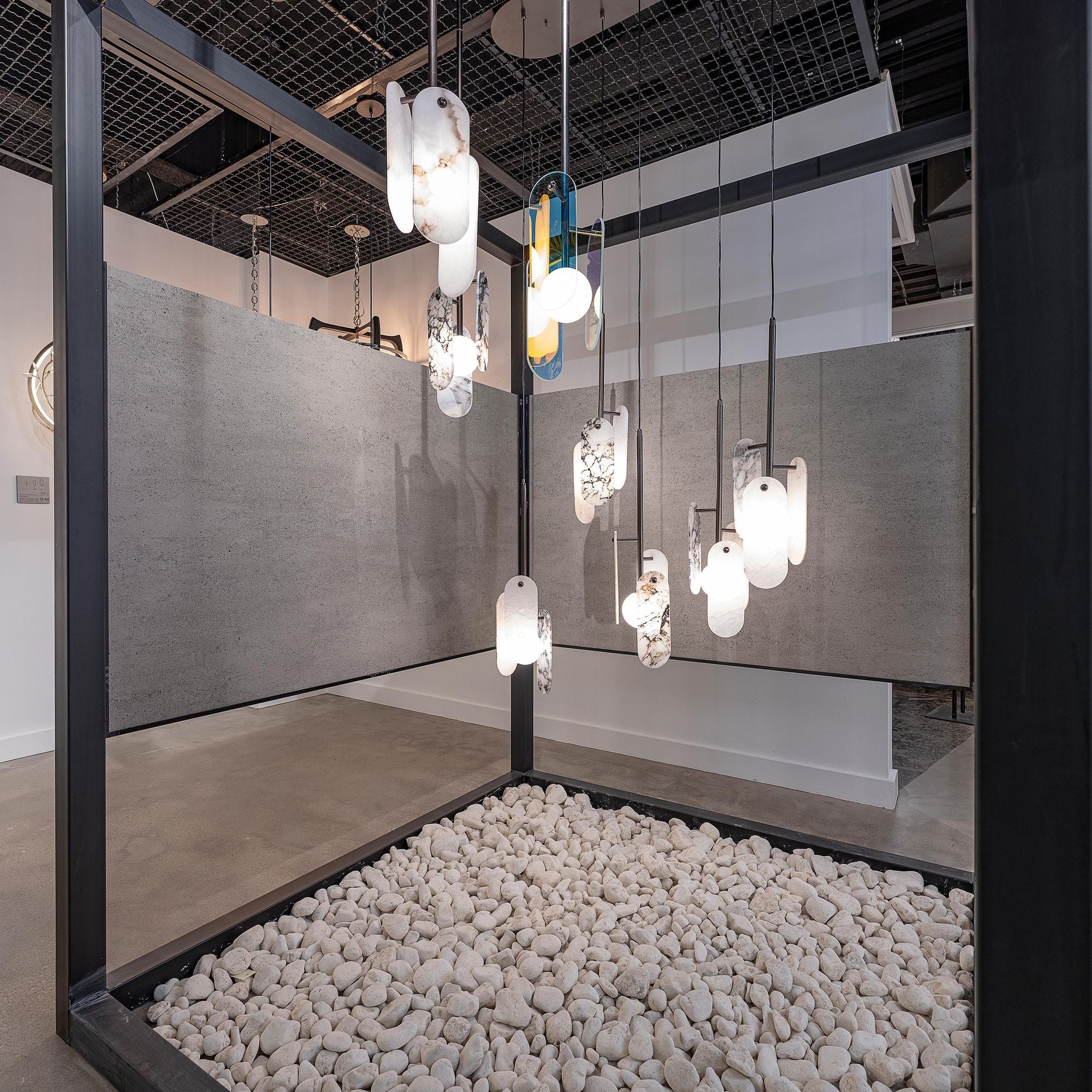 Studio M SM24811WABBZ Megalith Single Pendant Spanish Alabaster in Brushed Bronze by Nina Magon