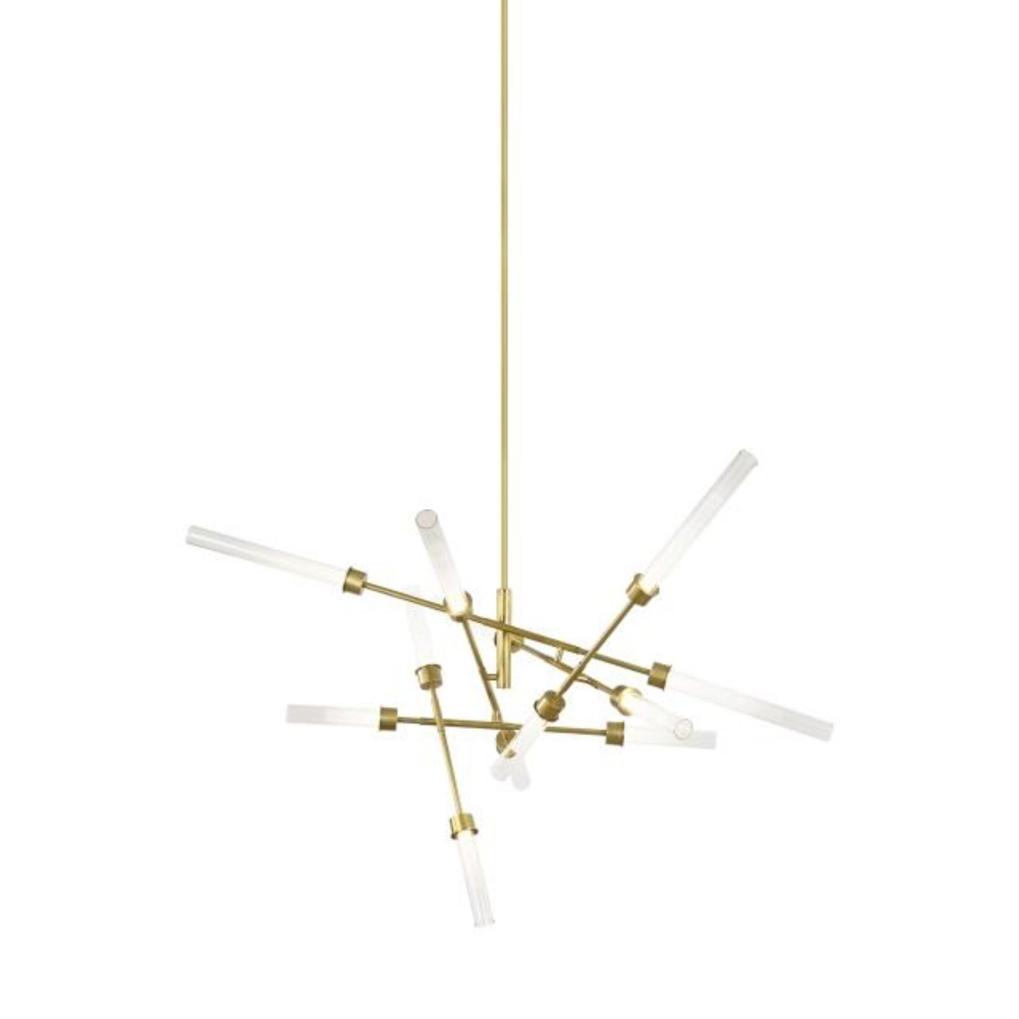 Linger 12-Light Abstract Chandelier Chandeliers 12-Light LED 3000K Natural Brass by Sean Lavin