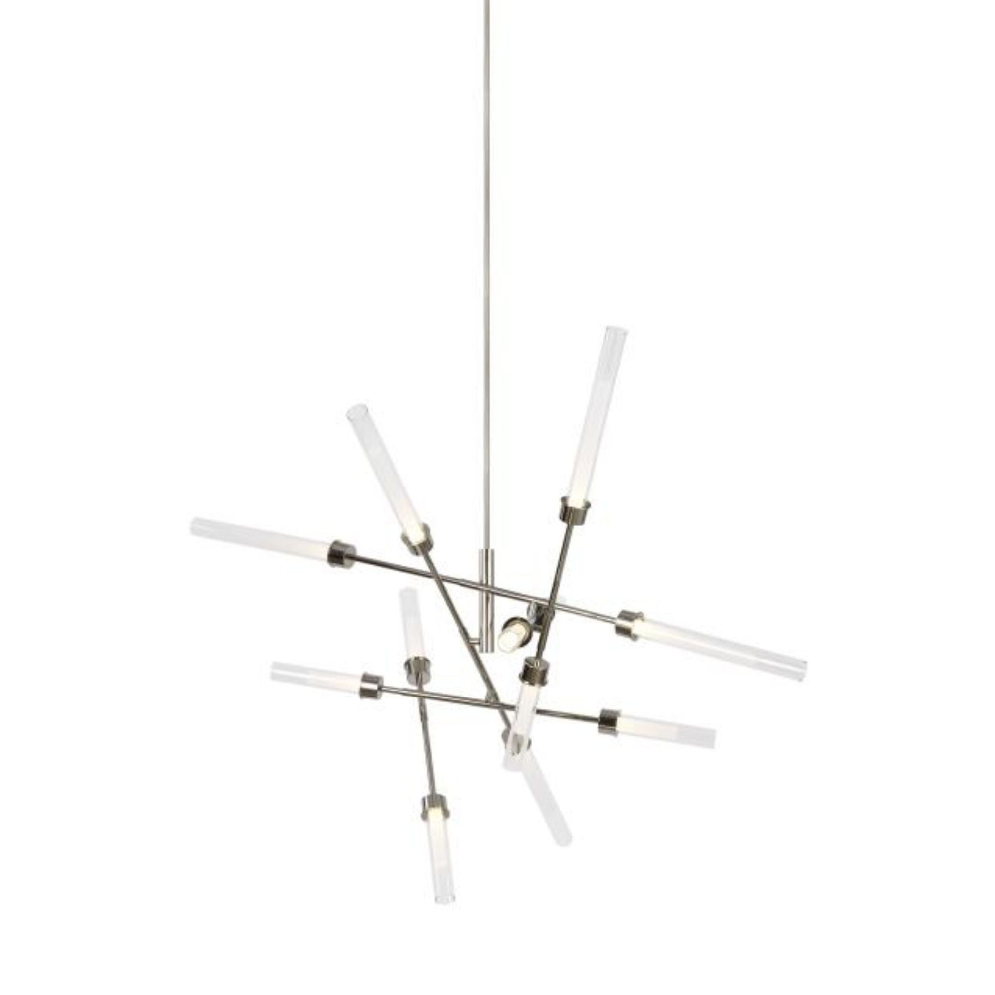 Linger 12-Light Abstract Chandelier Chandeliers 12-Light LED 3000K Polished Nickel by Sean Lavin