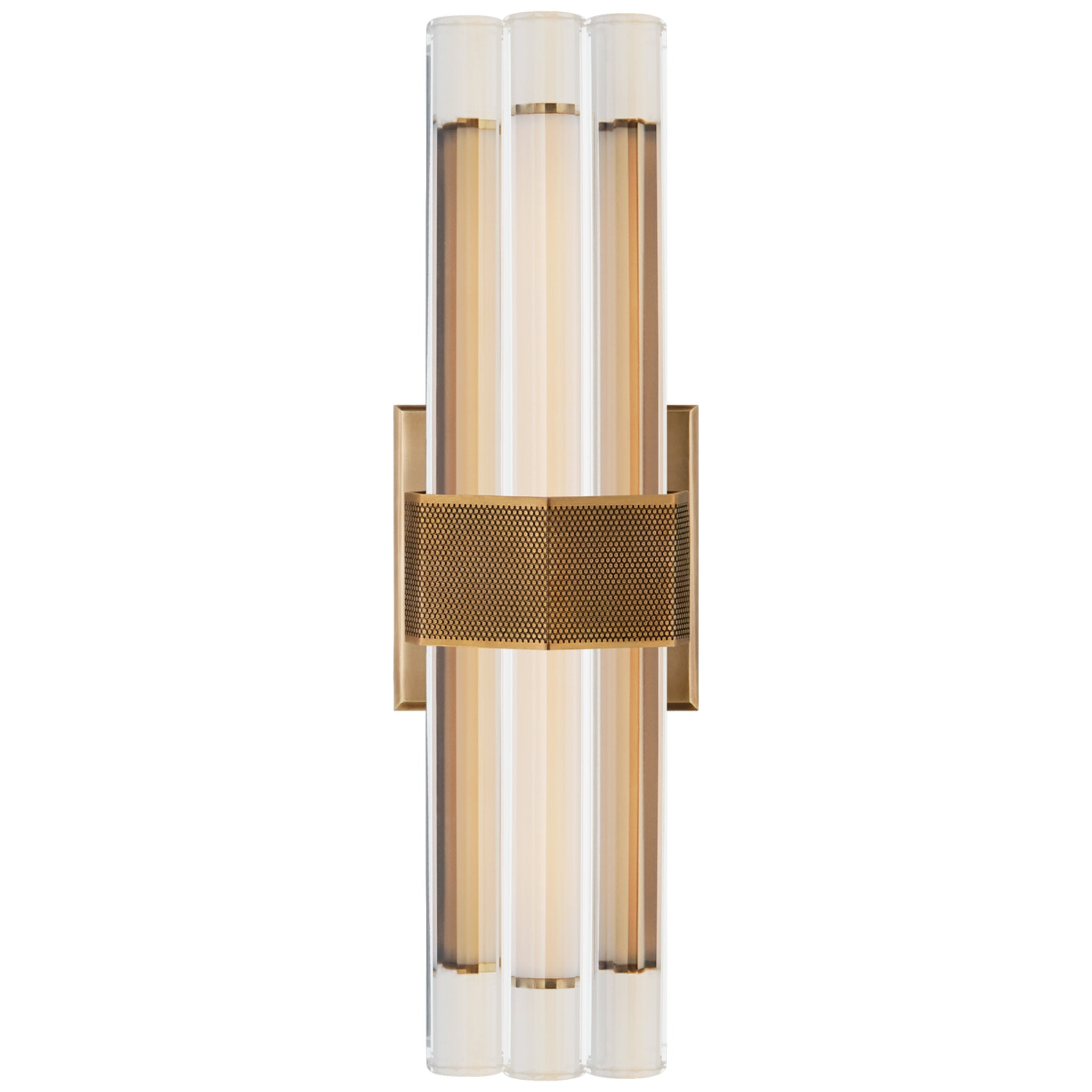 Lauren Rottet Fascio 14" Sconce in Hand-Rubbed Antique Brass with Crystal Wall Light W4.5" x H14"