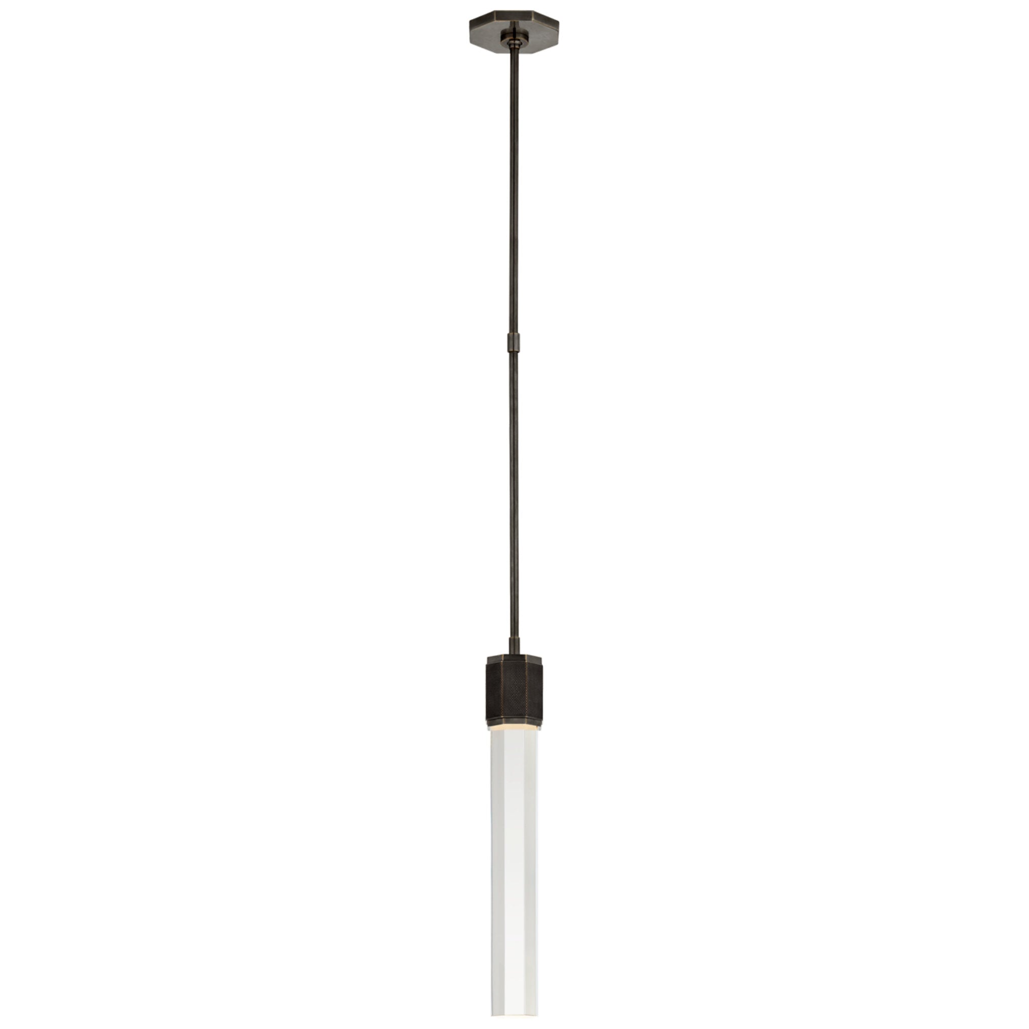 Lauren Rottet Fascio Single Pendant in Bronze with Crystal Ceiling Light W3"