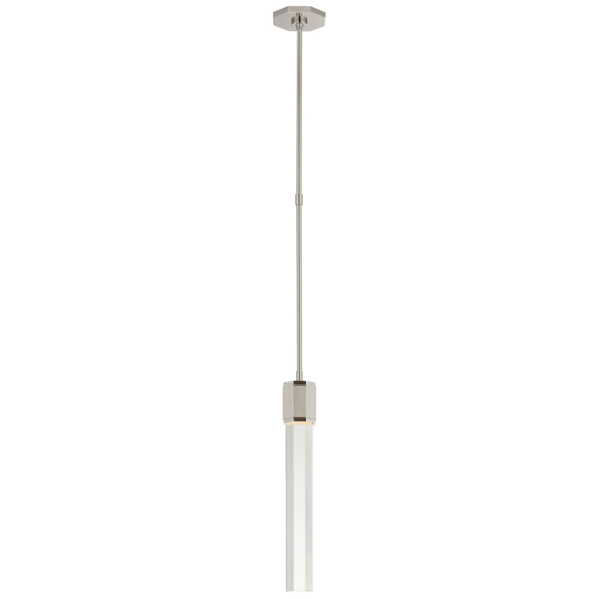 Lauren Rottet Fascio Single Pendant in Polished Nickel with Crystal Ceiling Light W3"